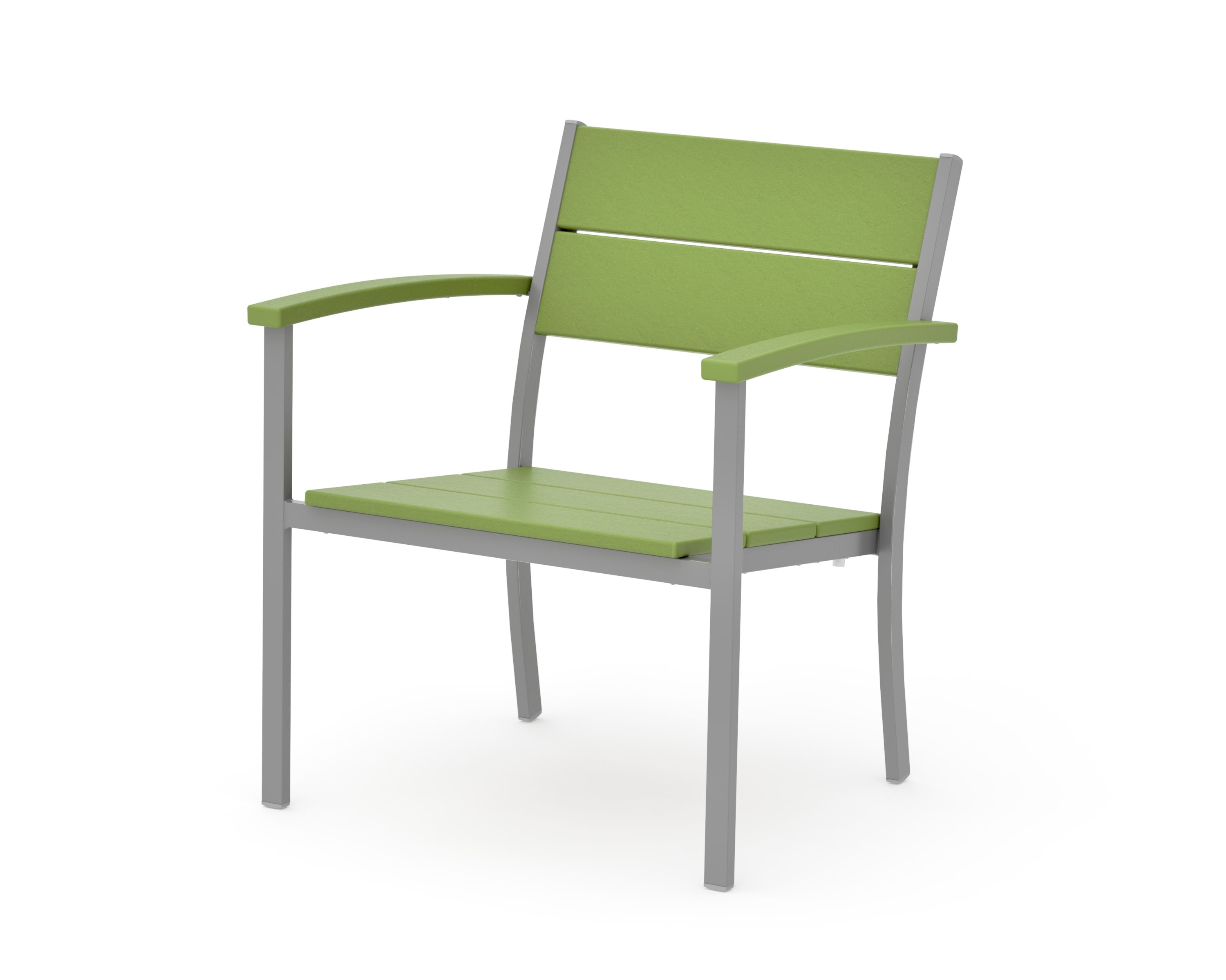 Main Street Stacking Lounge Arm Chair in Silver / Lime