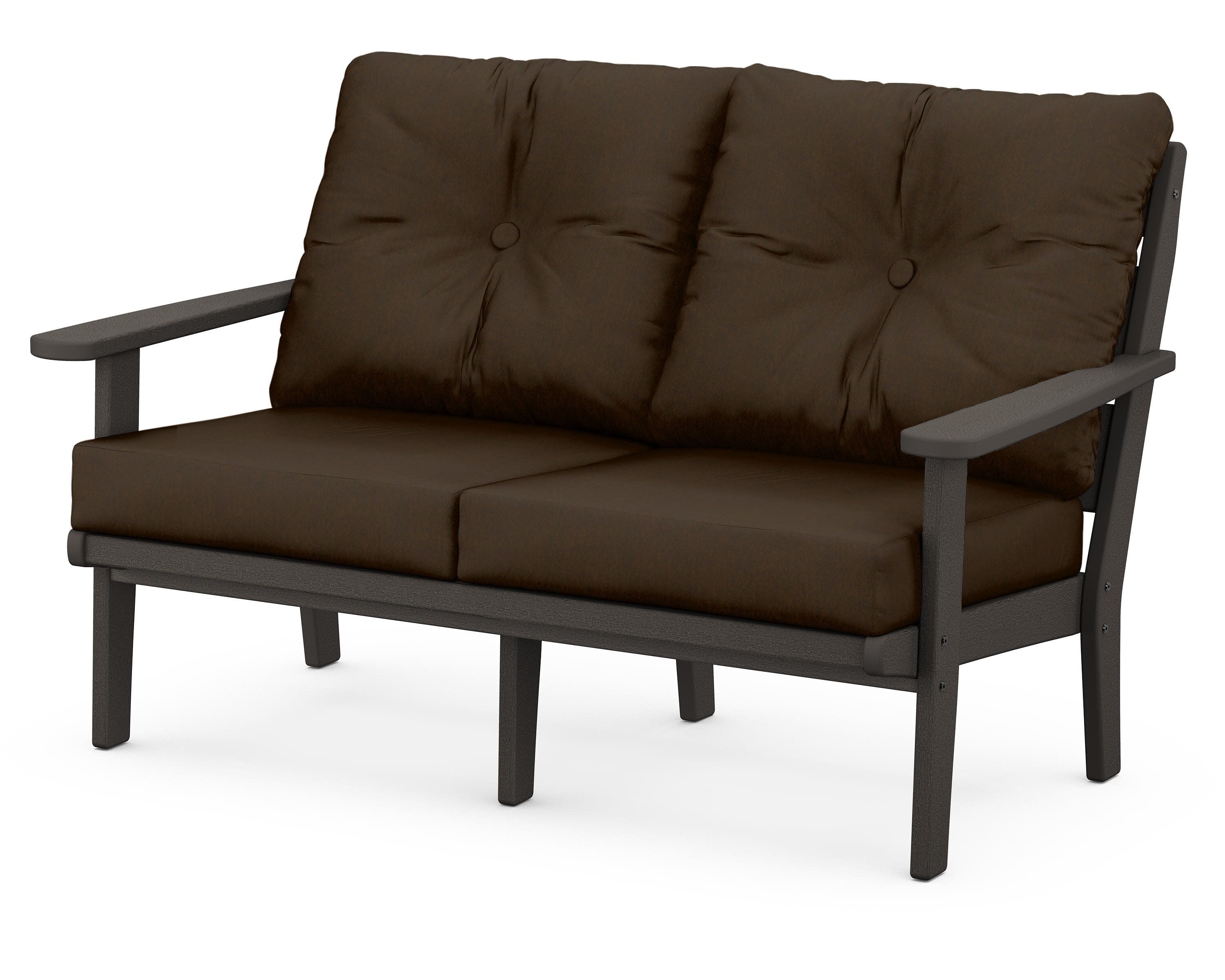 Lakeside Deep Seating Loveseat in Vintage Coffee / Canvas Java