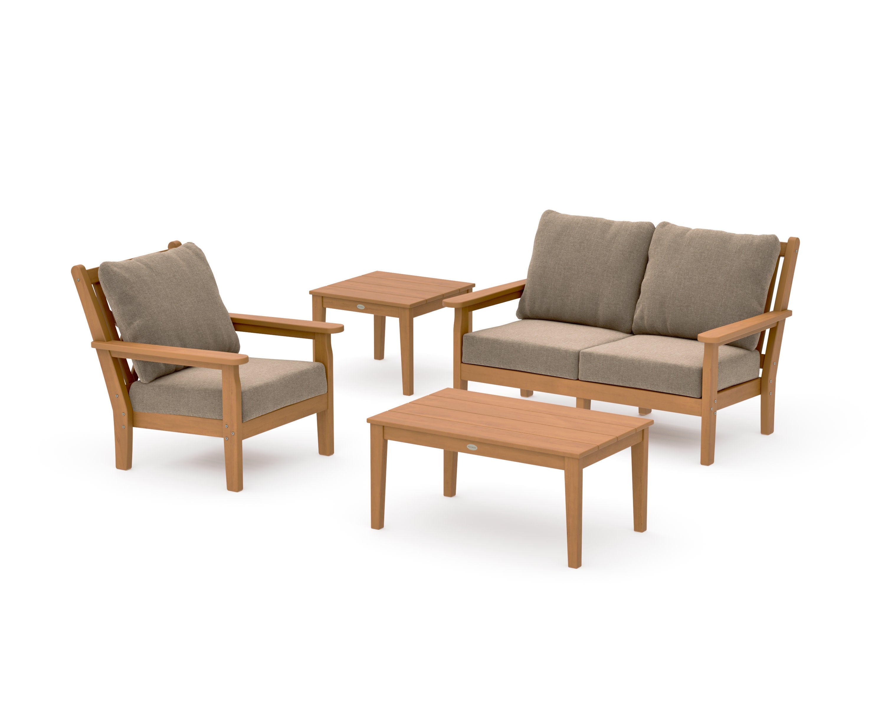 Chippendale 4-Piece Deep Seating Set in Natural / Spiced Burlap