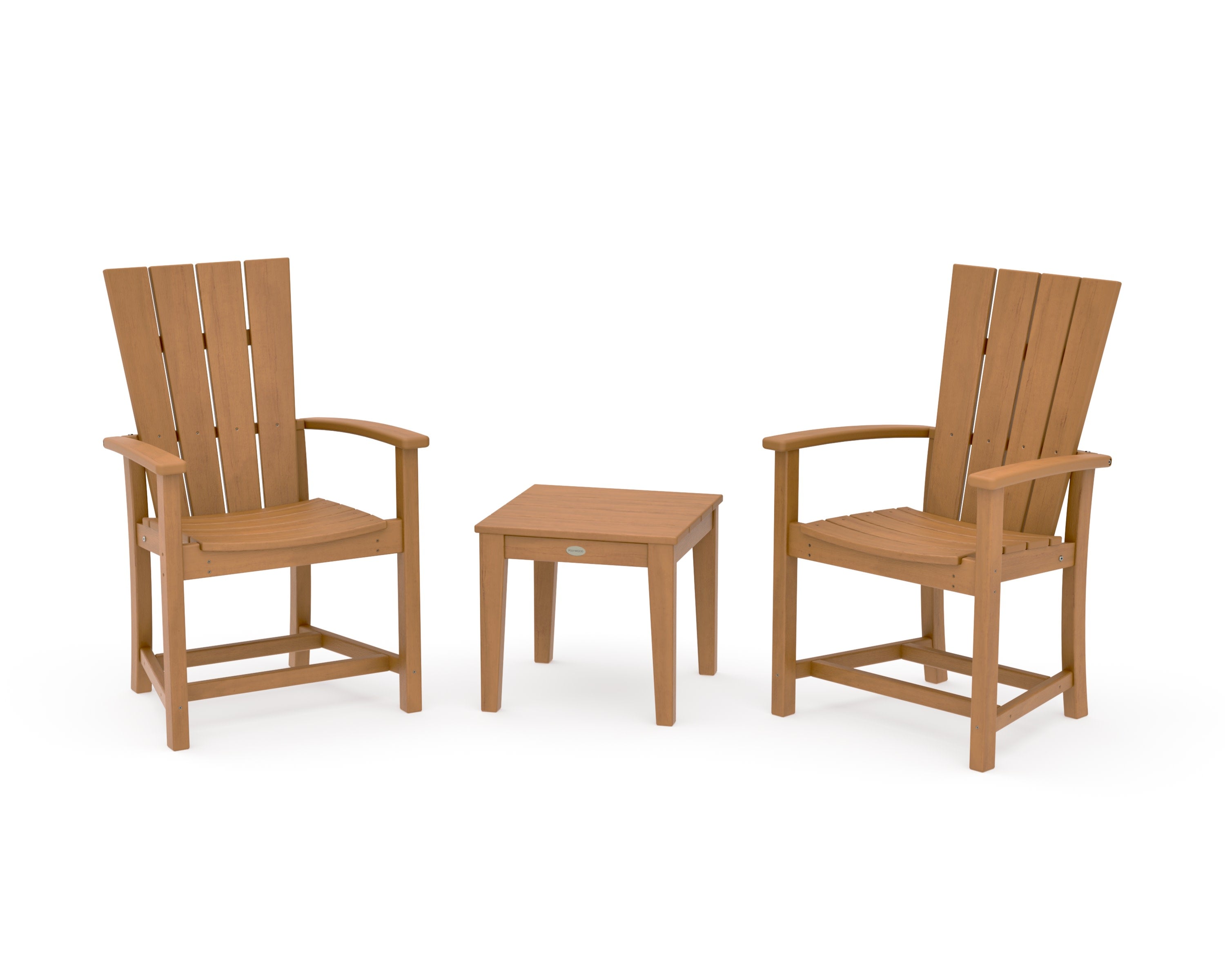 Quattro 3-Piece Upright Adirondack Chair Set in Natural