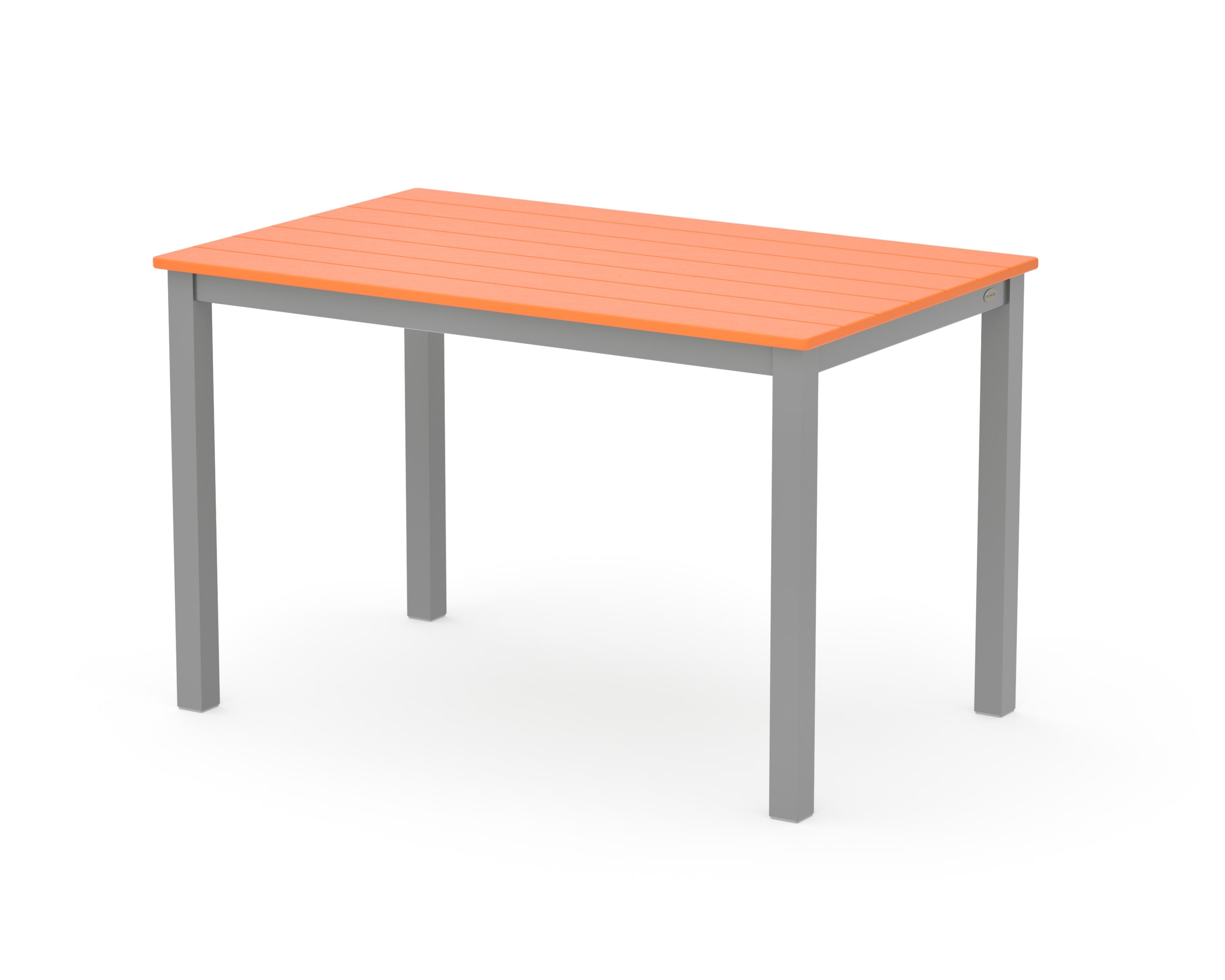 Main Street 30 x 48 Dining Table in Silver / Tangerine