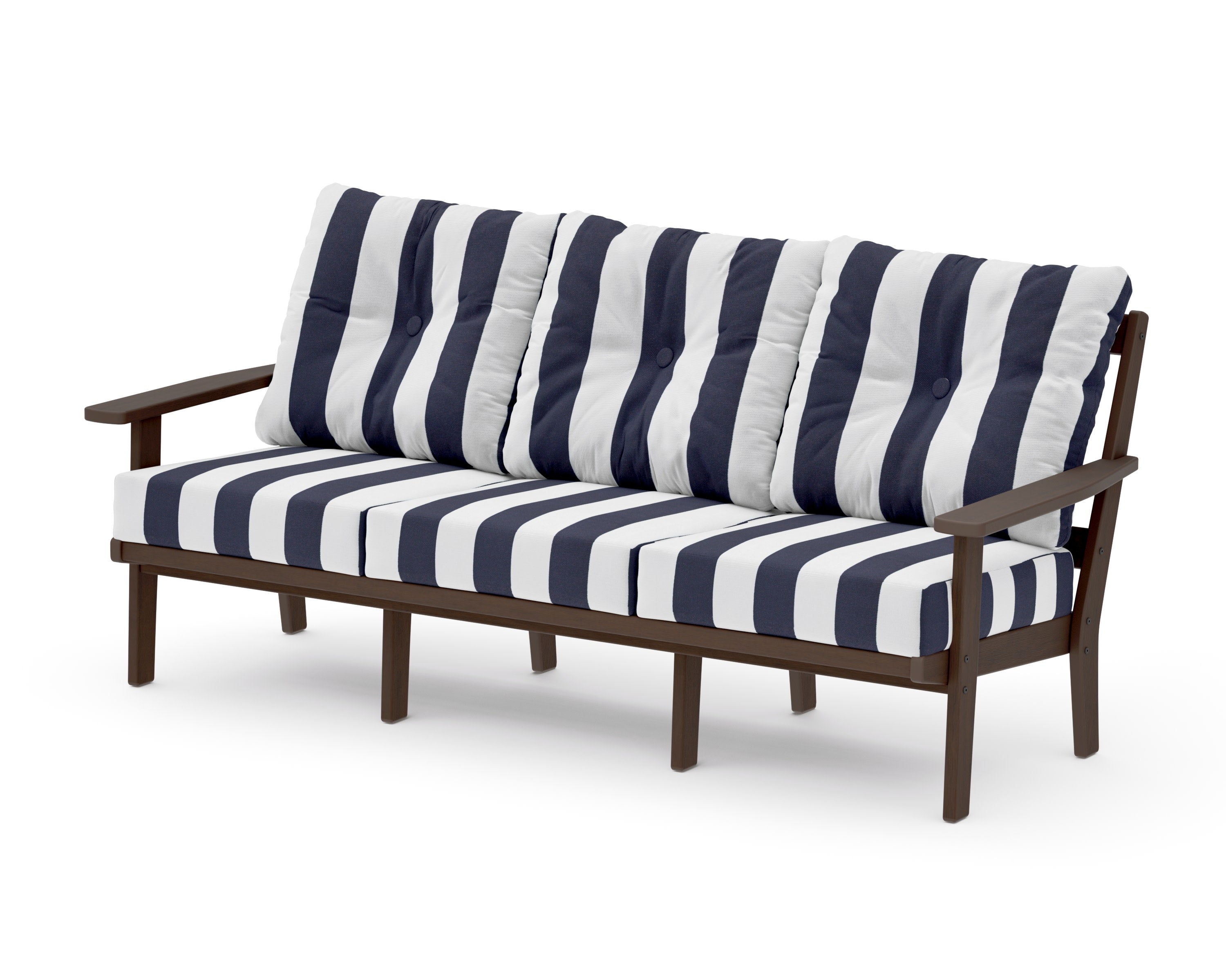 PrairieDeep Seating Sofa in Kona / Cabana Stripe Navy