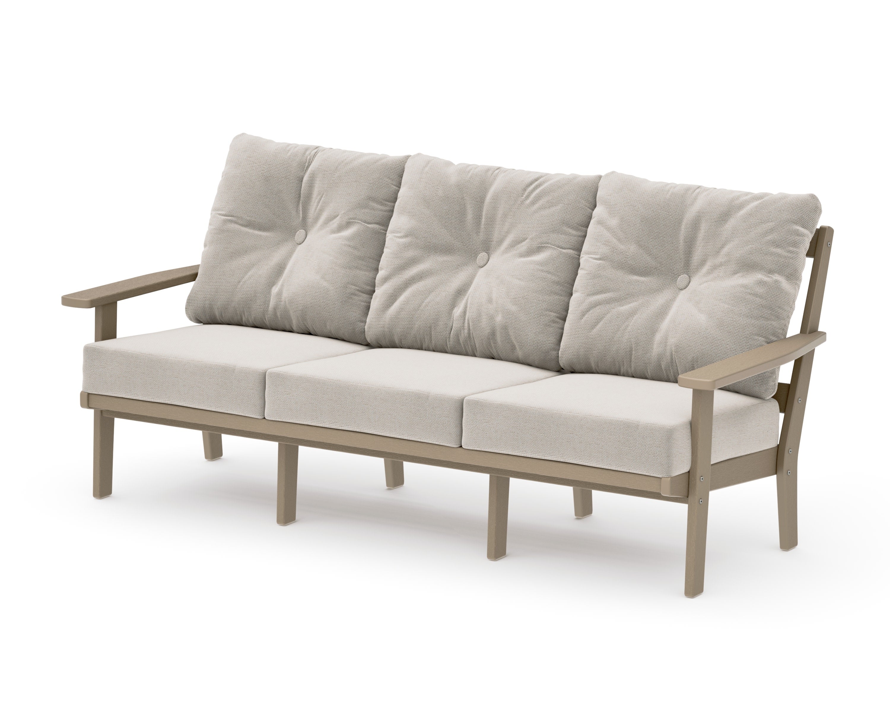 PrairieDeep Seating Sofa in Vintage Sahara / Dune Burlap