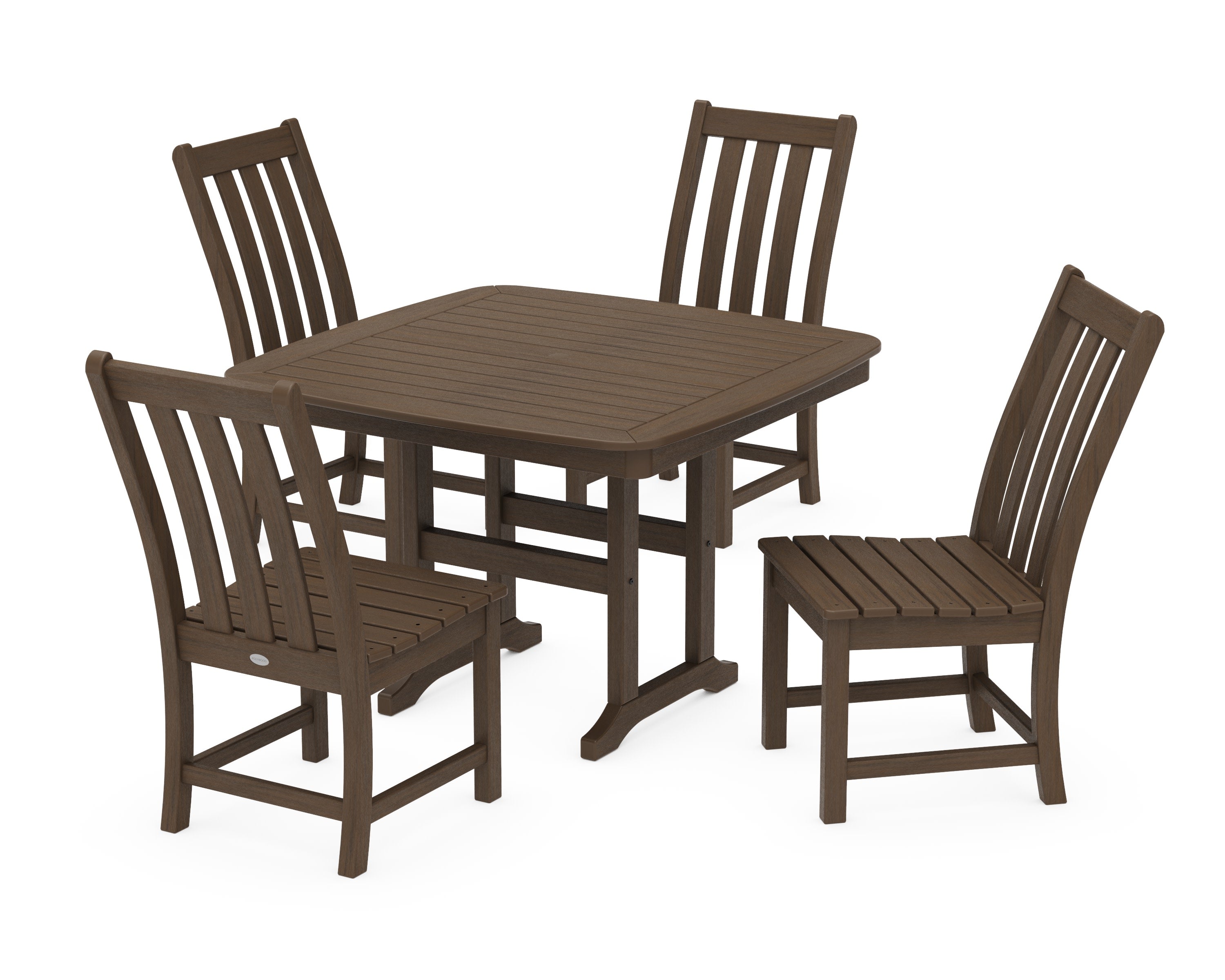 Vineyard Side Chair 5-Piece Dining Set with Trestle Legs in Kona
