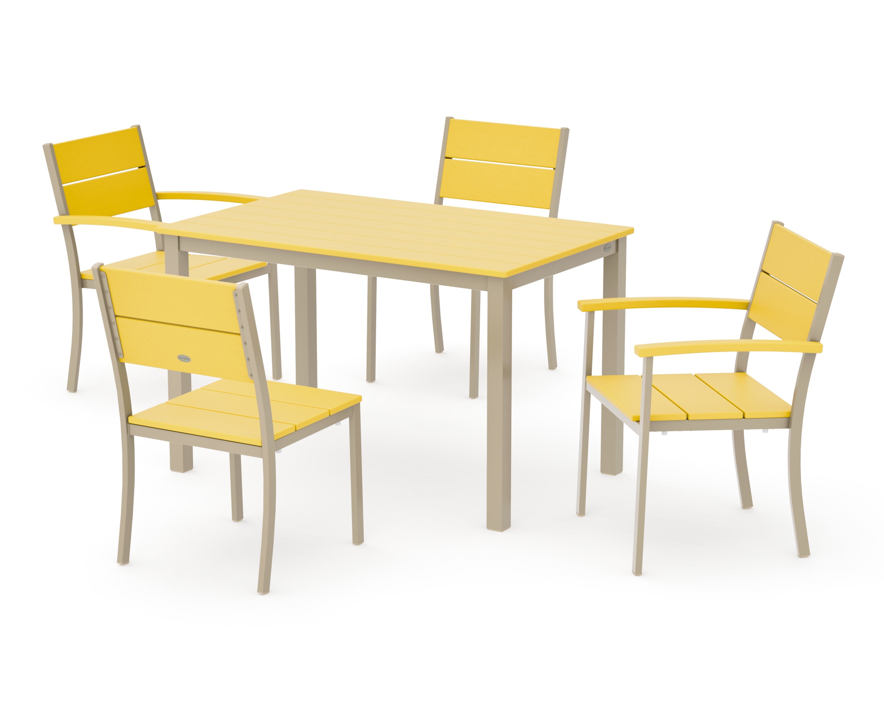 Main Street 5-Piece Dining Set in Sand / Lemon