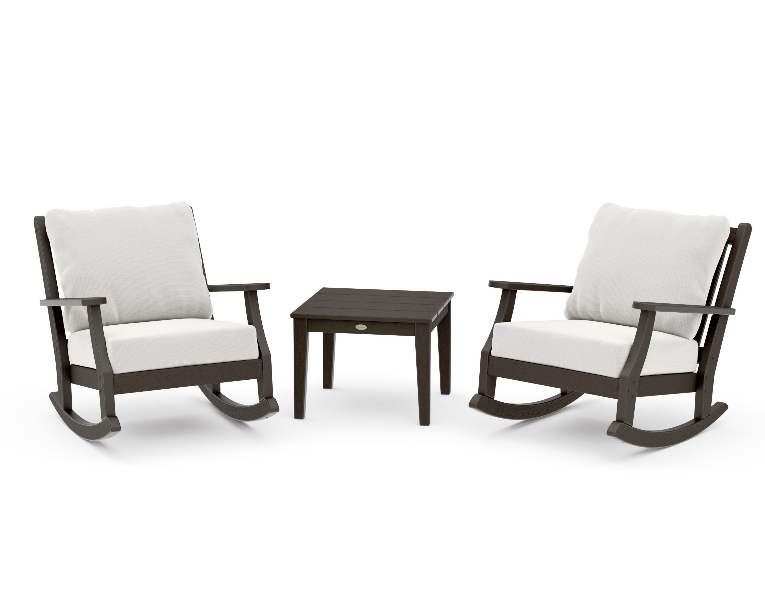 Wovendale 3-Piece Deep Seating Rocker Set in Vintage Coffee / Natural Linen
