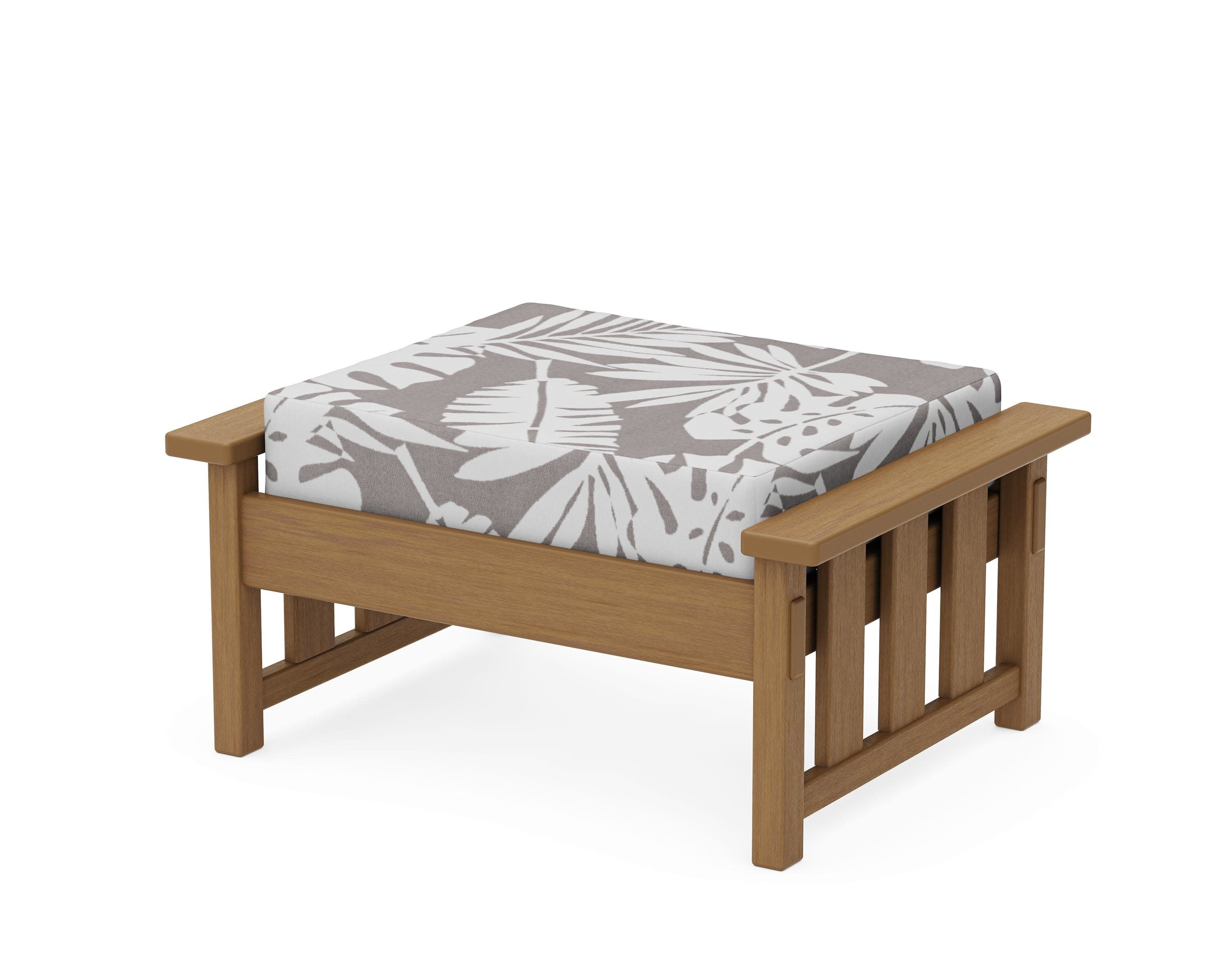 Acadia Deep Seating Ottoman in Natural / Leaf Grey Mist