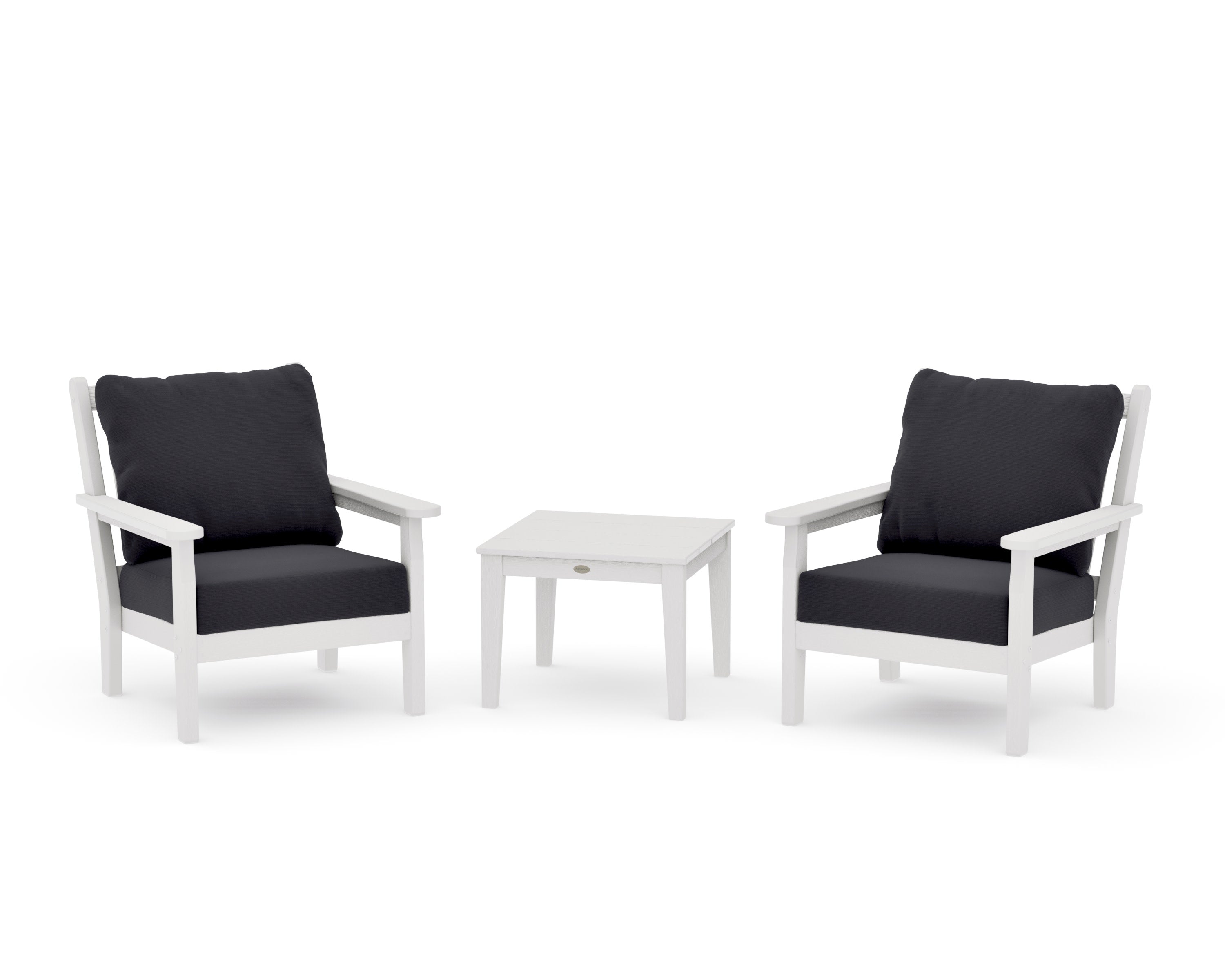 Chippendale 3-Piece Deep Seating Set in Vintage White / Midnight Linen