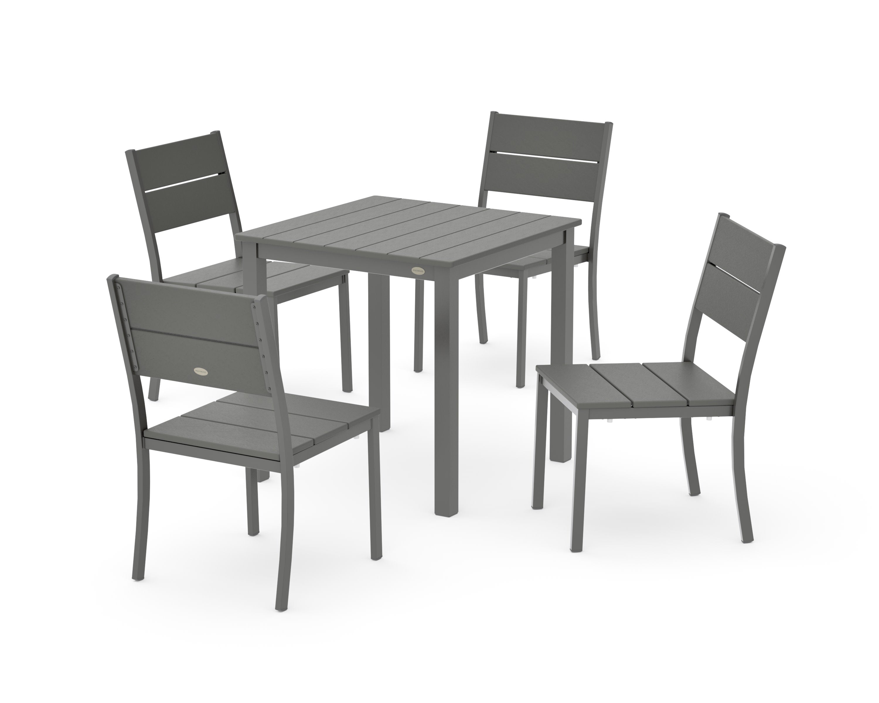 Main Street 5-Piece Square Dining Set- Small in Charcoal / Slate Grey