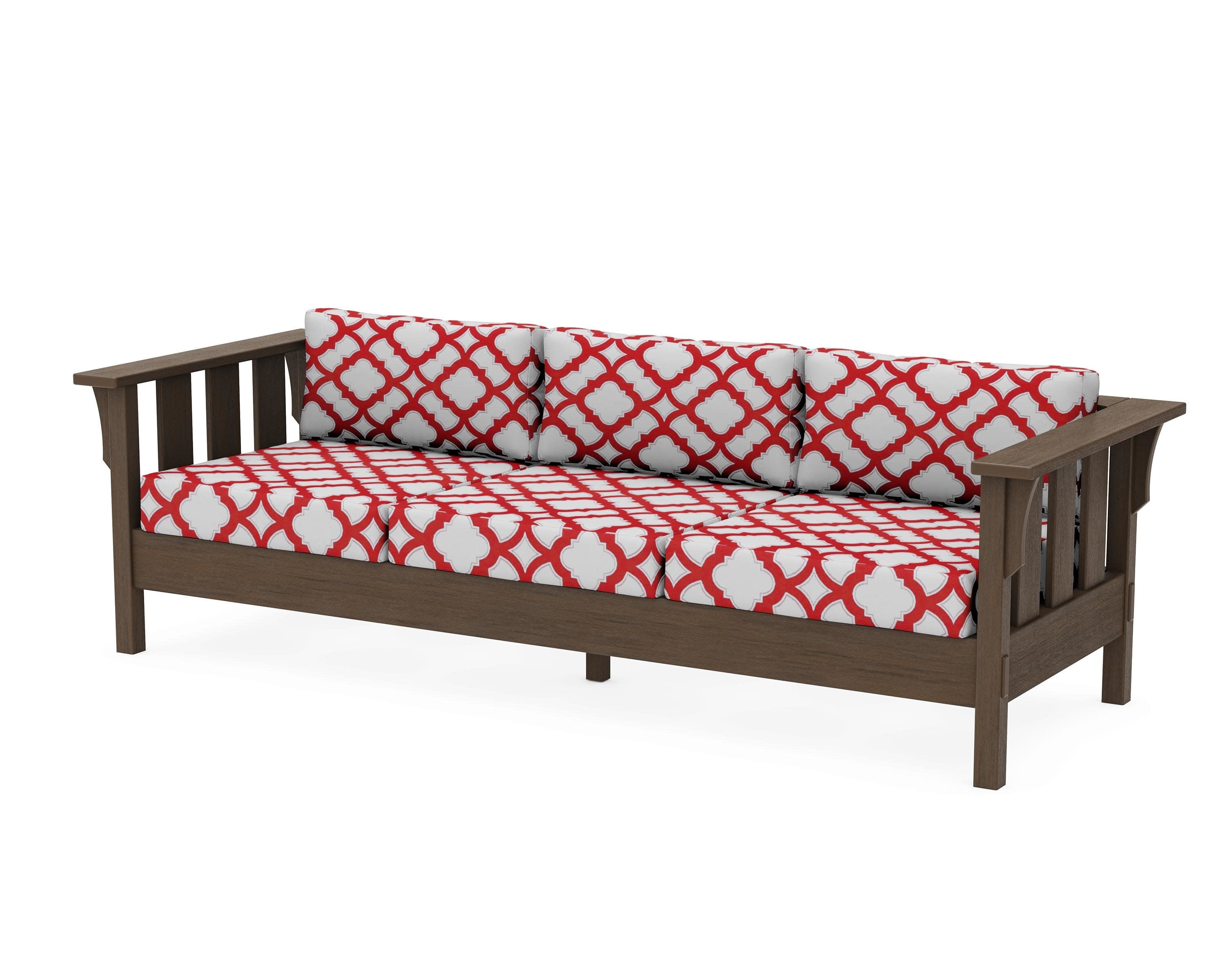 Acadia Deep Seating Sofa in Kona / Trellis Crimson