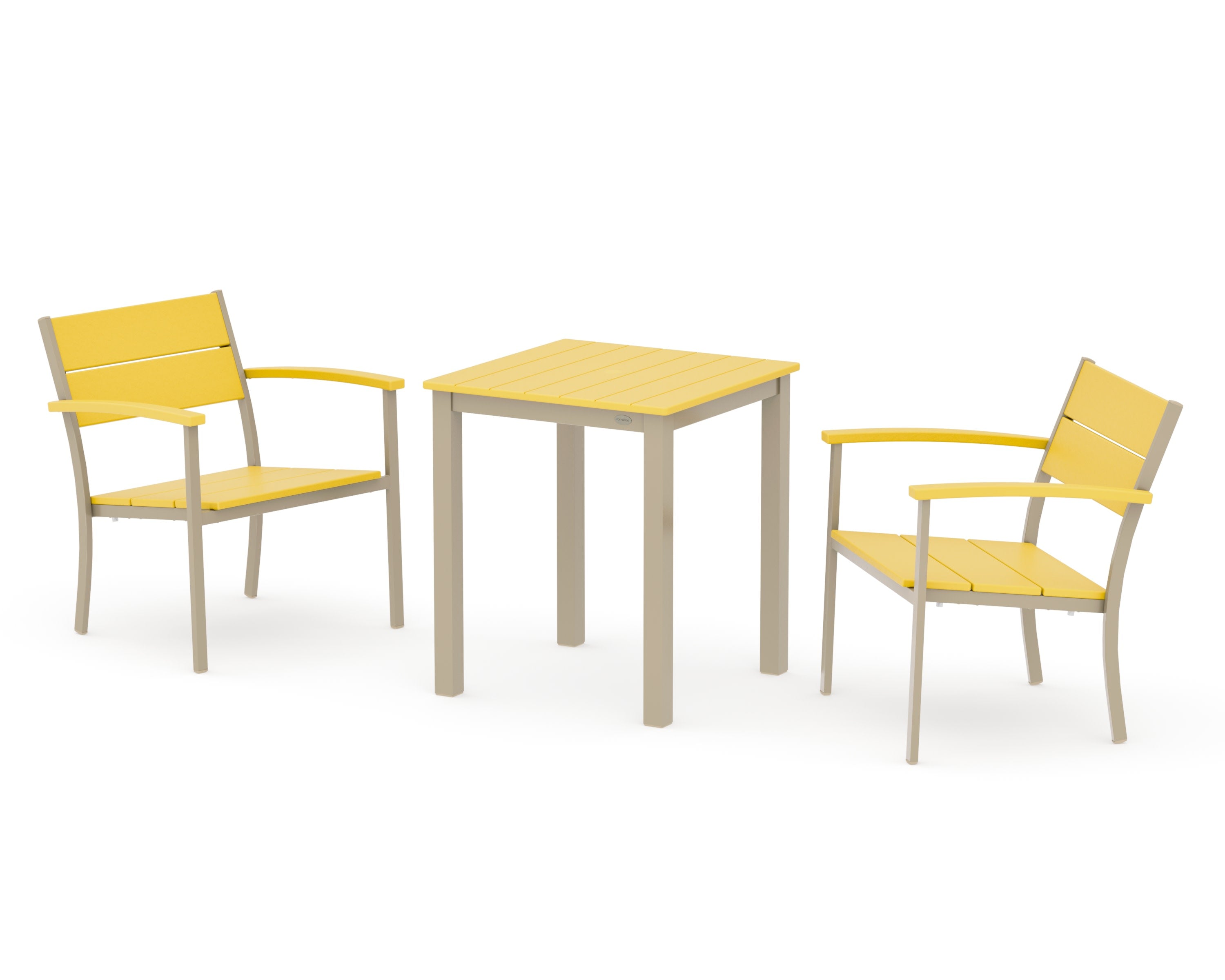 Main Street 3-Piece Square Dining Set in Sand / Lemon