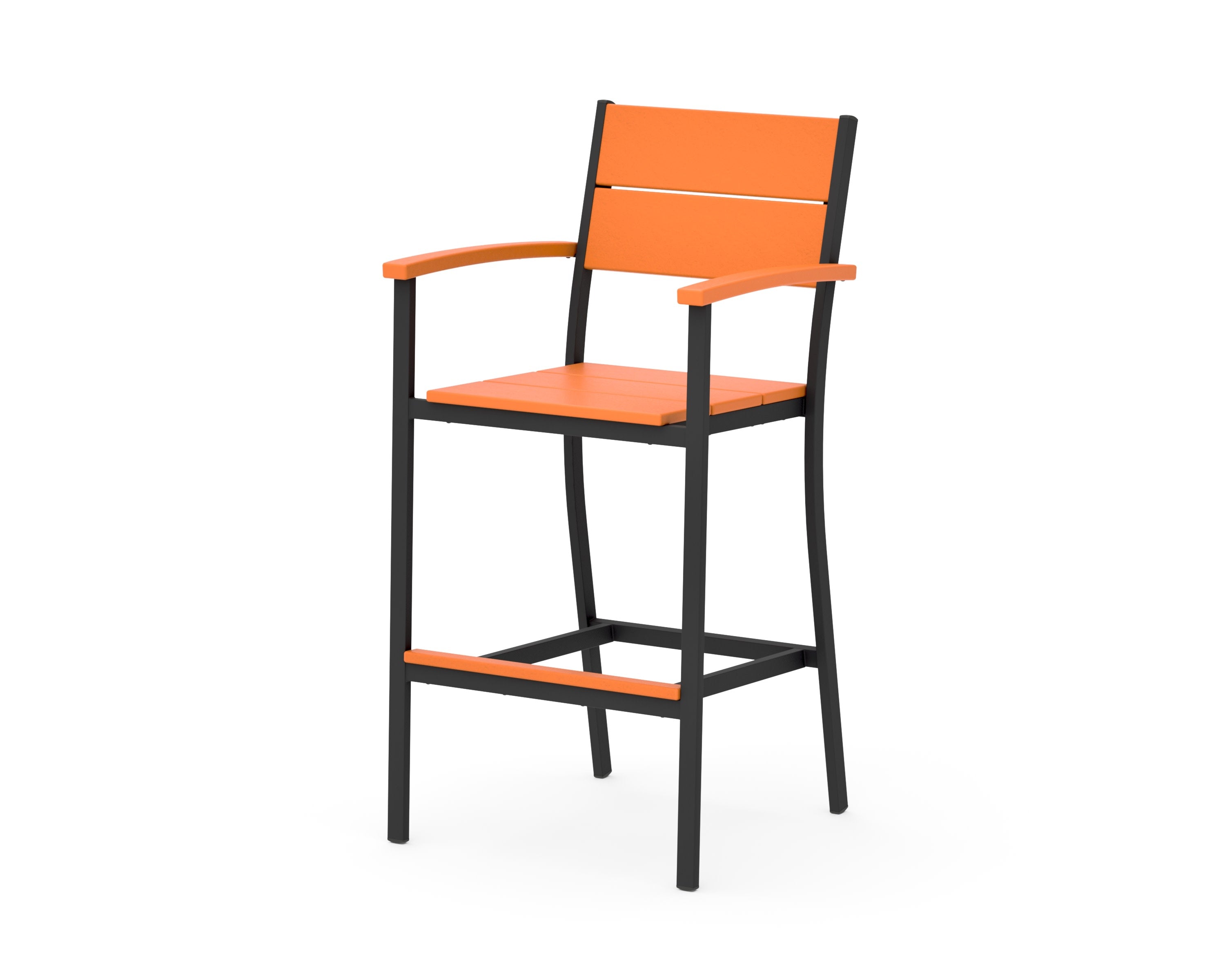 Main Street Bar Arm Chair in Black / Tangerine