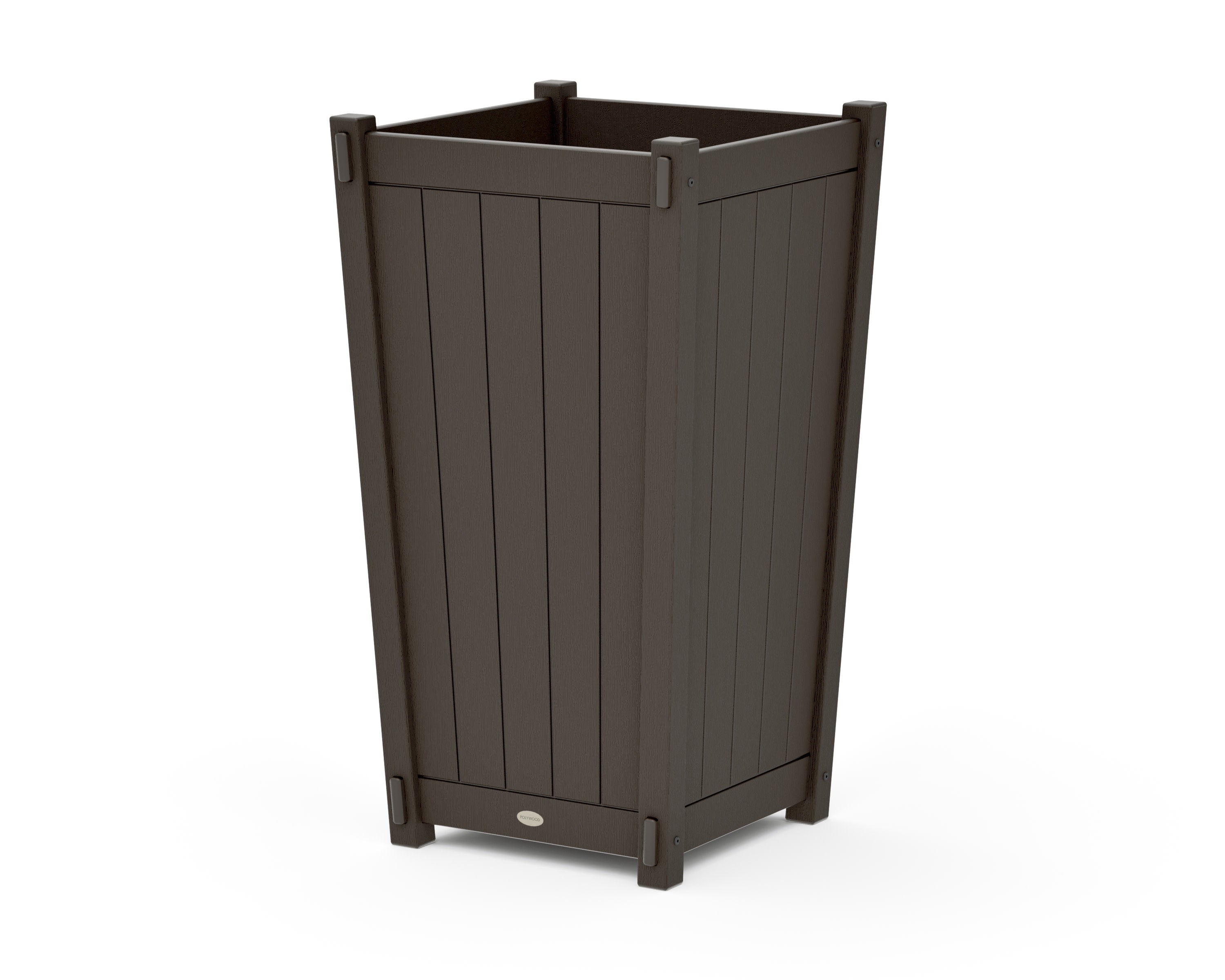 Vineyard Large Tapered Square Tall Planter Box in Vintage Coffee