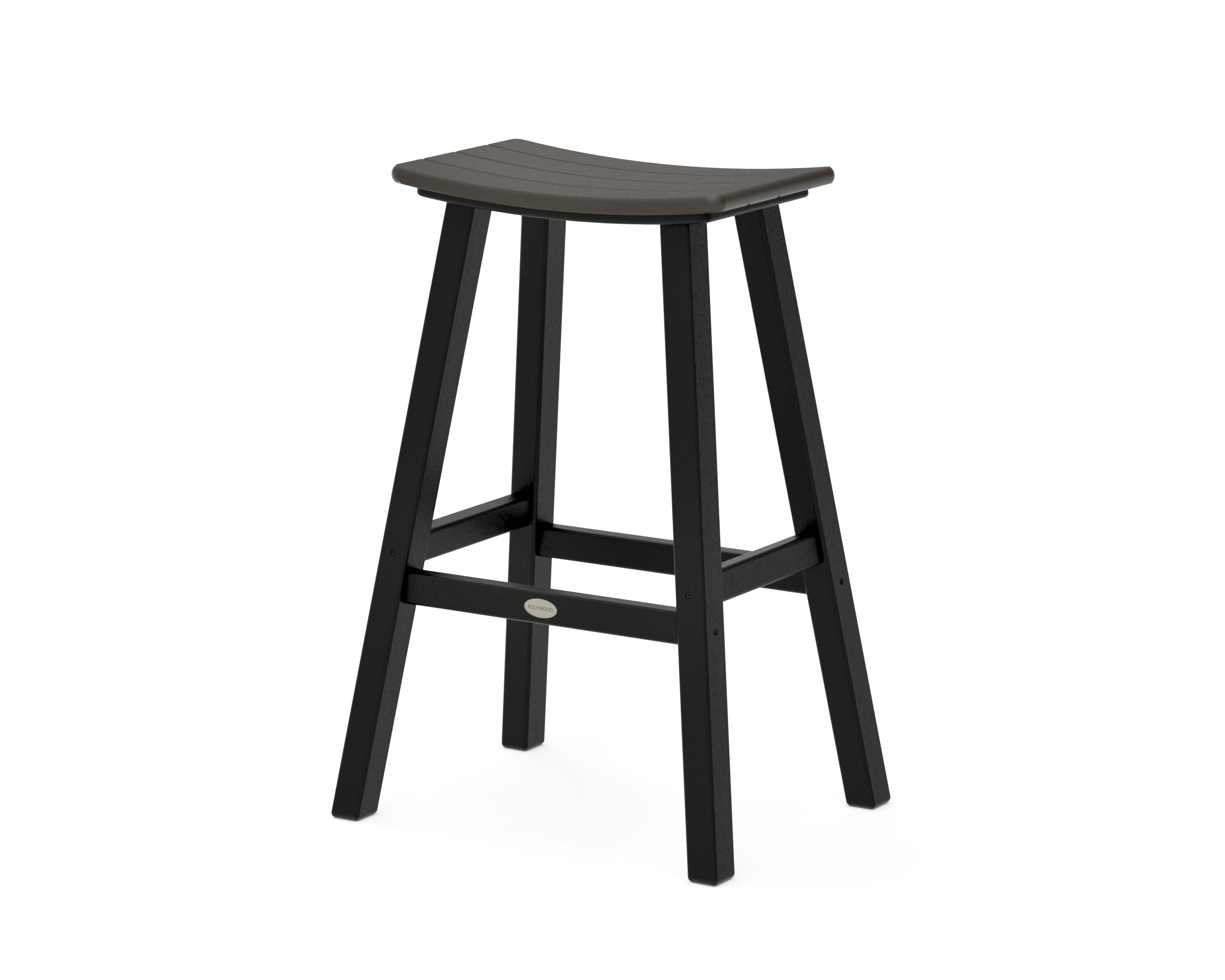 Contempo 30" Saddle Bar Stool in Black / Vintage Coffee
