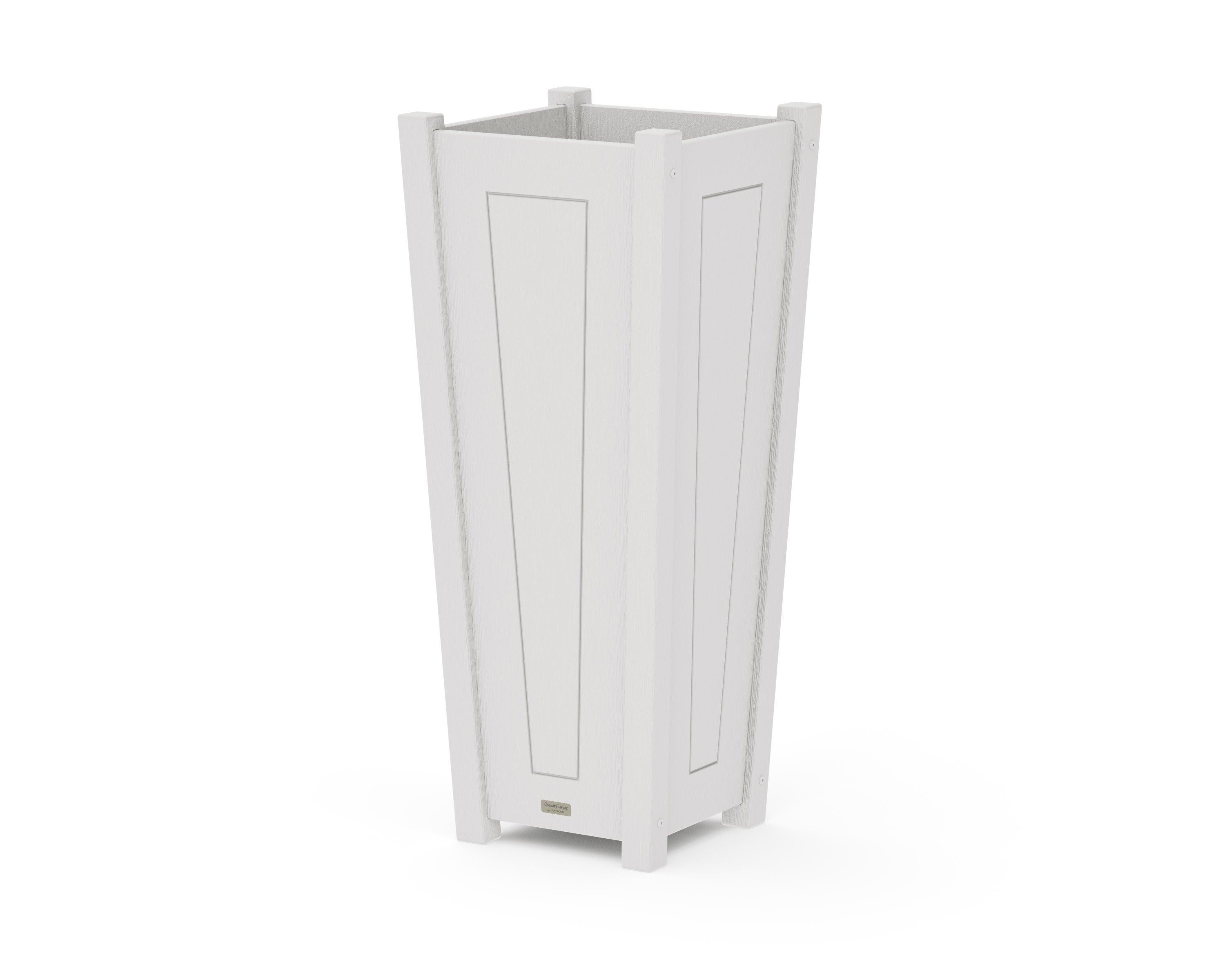 Country Living Tapered Square Tall Planter Box in Vintage White