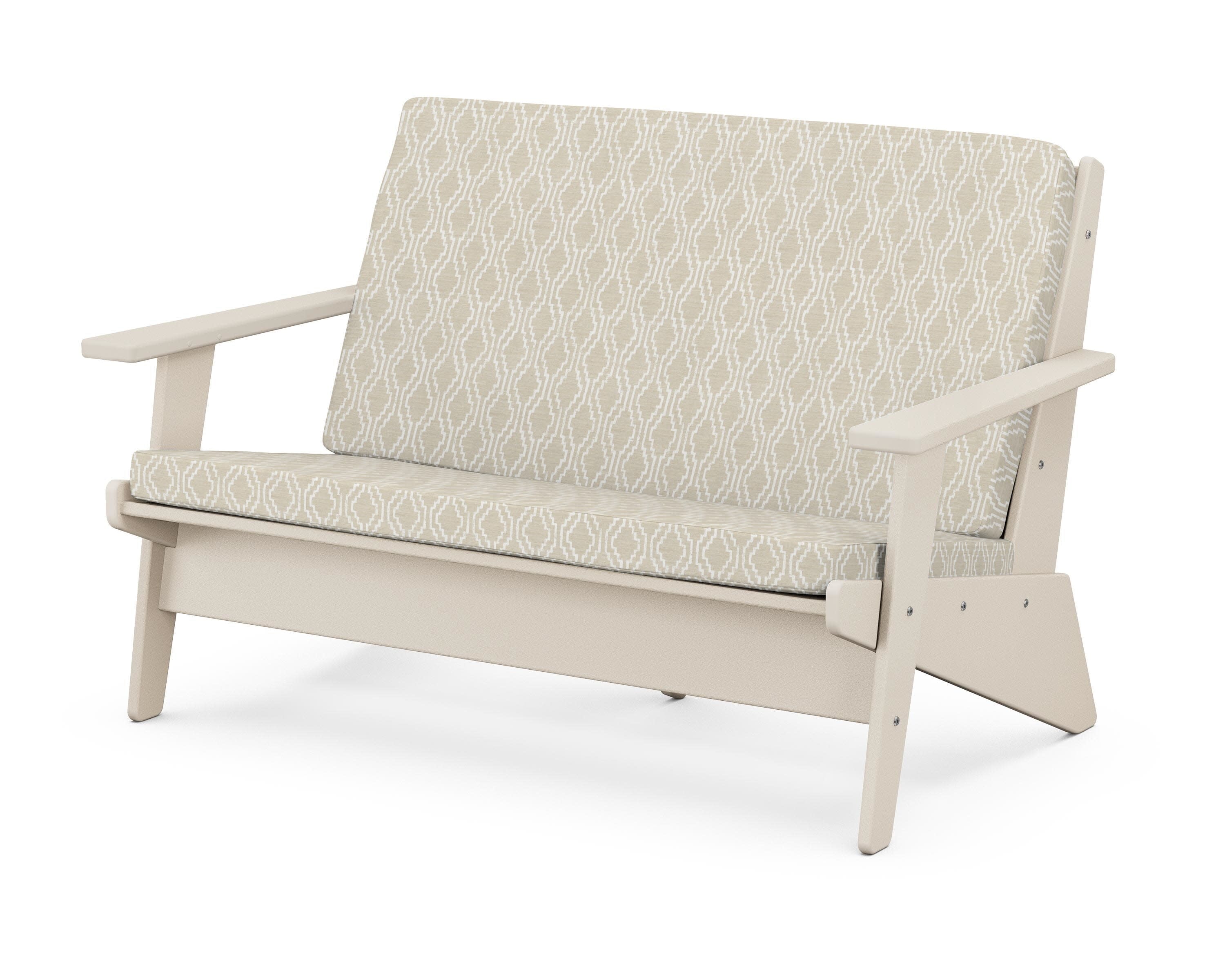Riviera Modern Lounge Loveseat in Sand / Solve Linen
