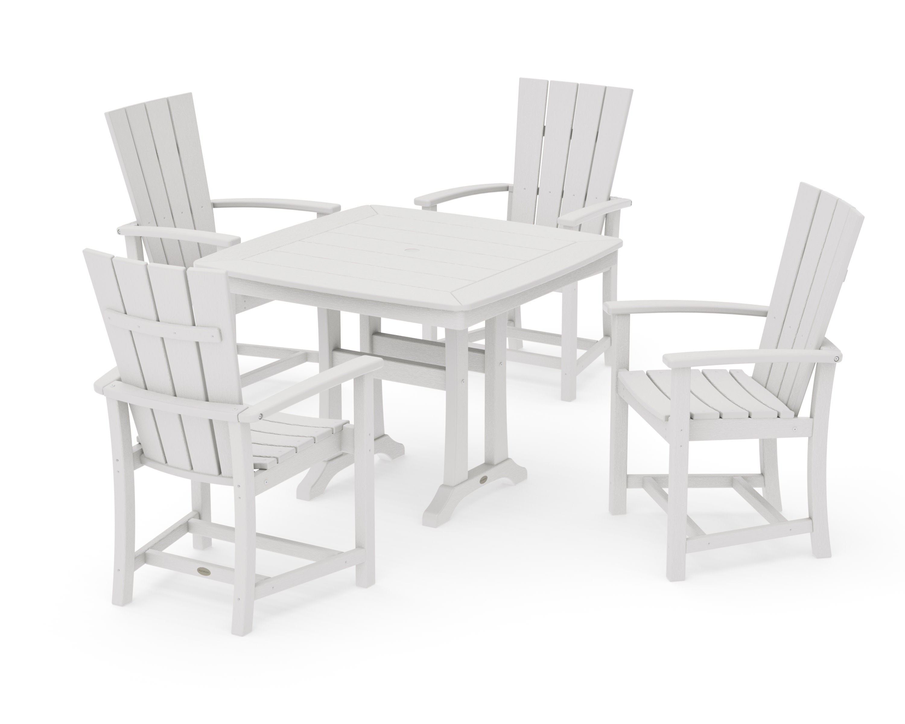 Quattro 5-Piece Dining Set with Trestle Legs in Vintage White