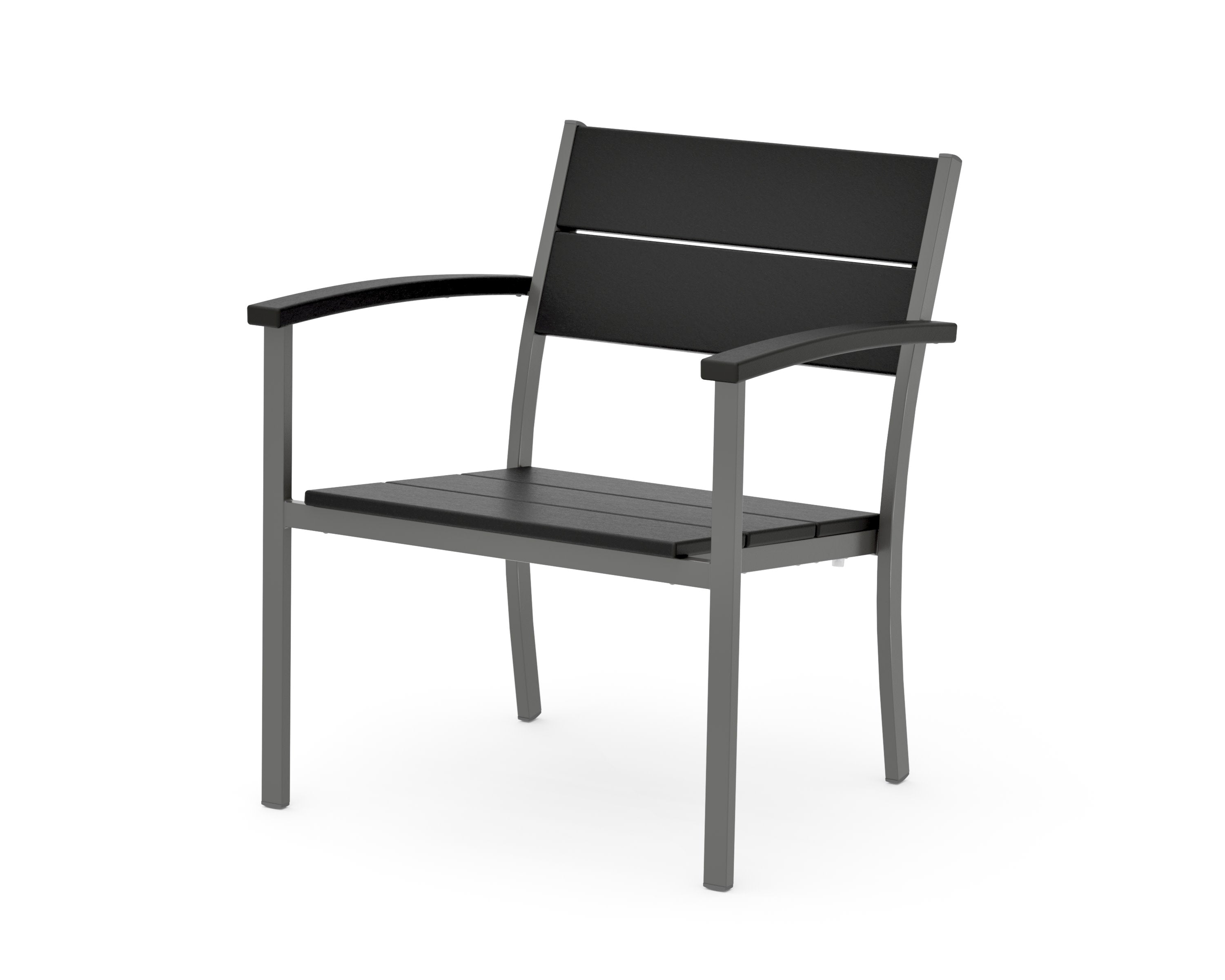 Main Street Stacking Lounge Arm Chair in Charcoal / Black