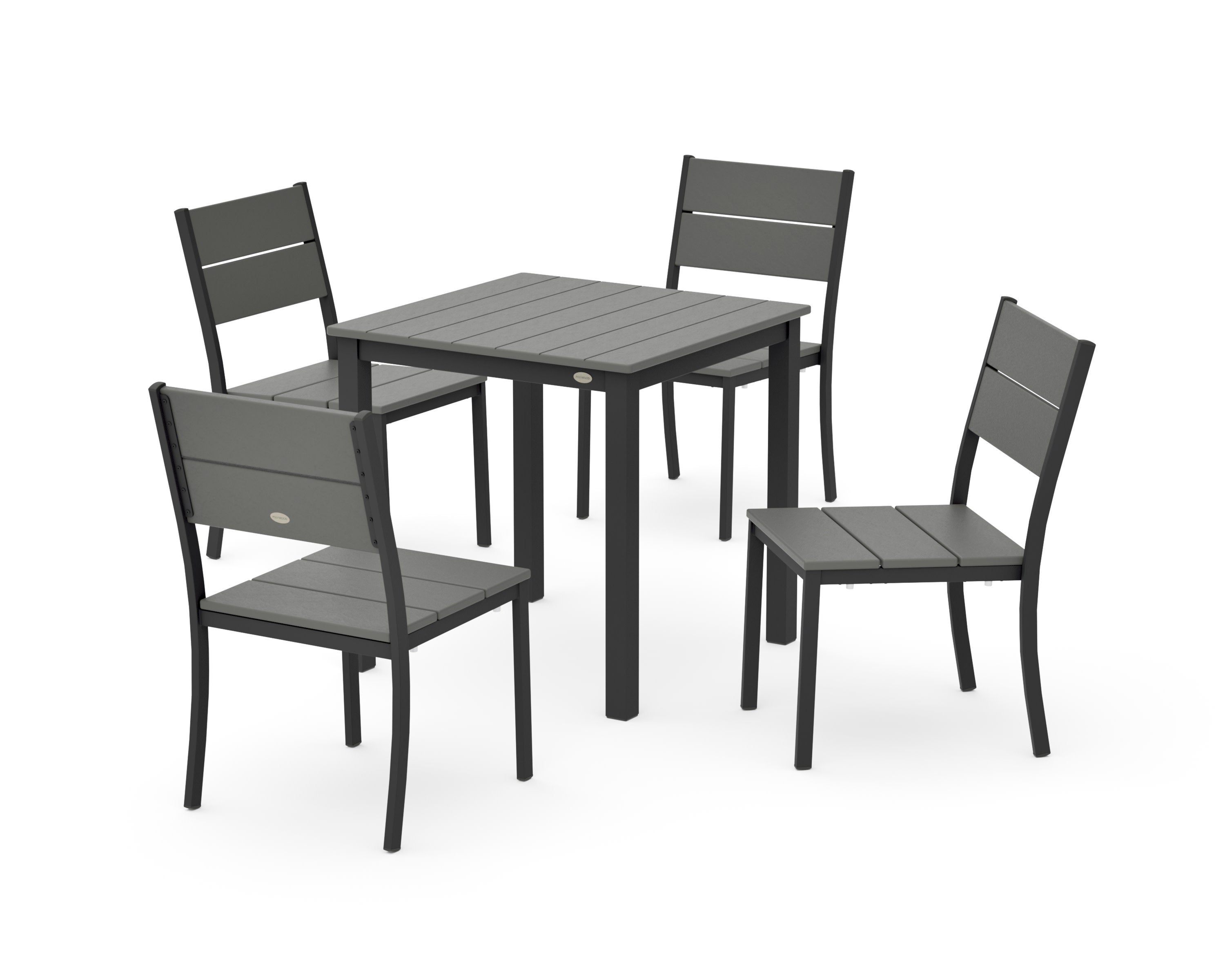 Main Street 5-Piece Square Dining Set- Small in Black / Slate Grey