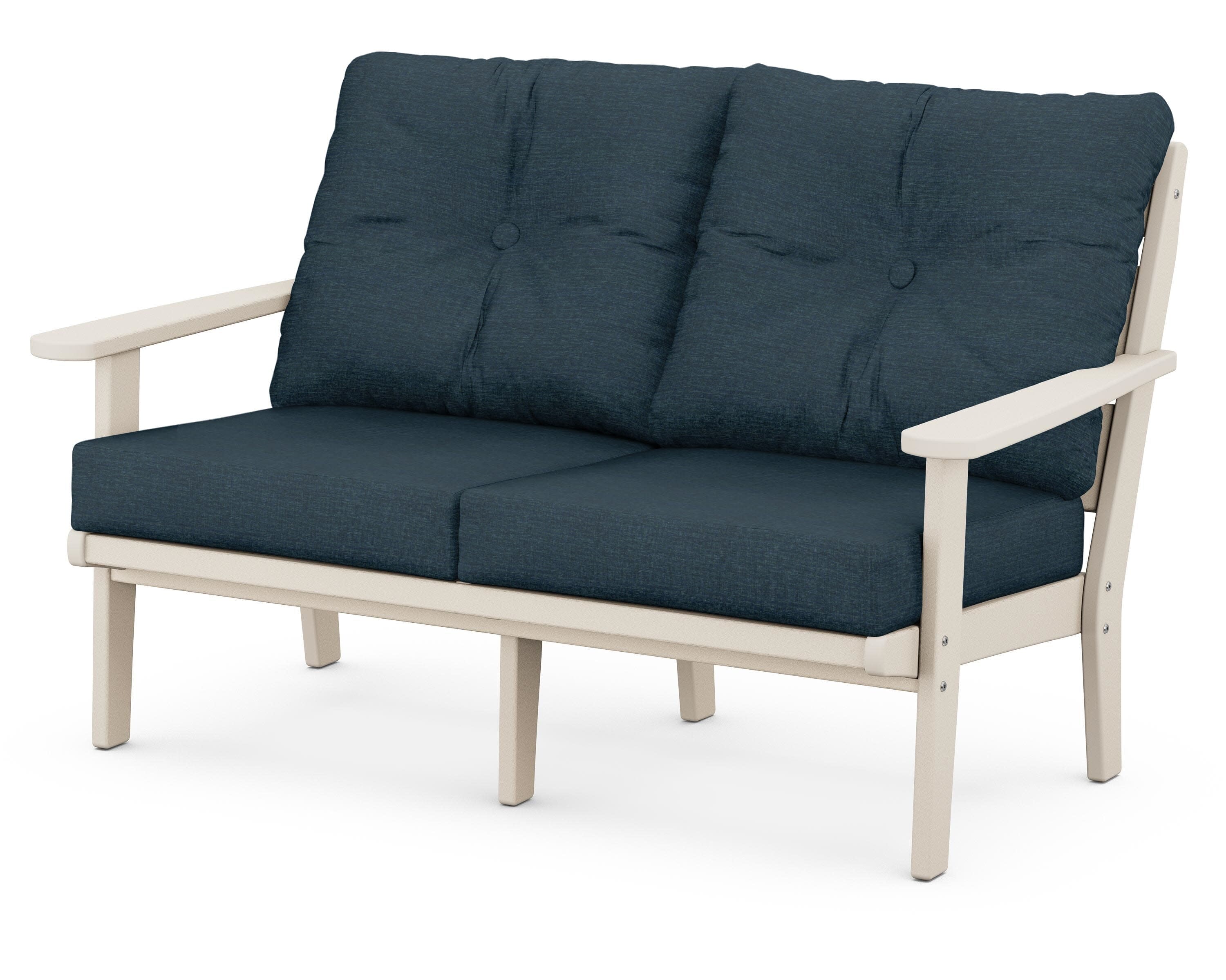Lakeside Deep Seating Loveseat in Sand / Platform Indigo