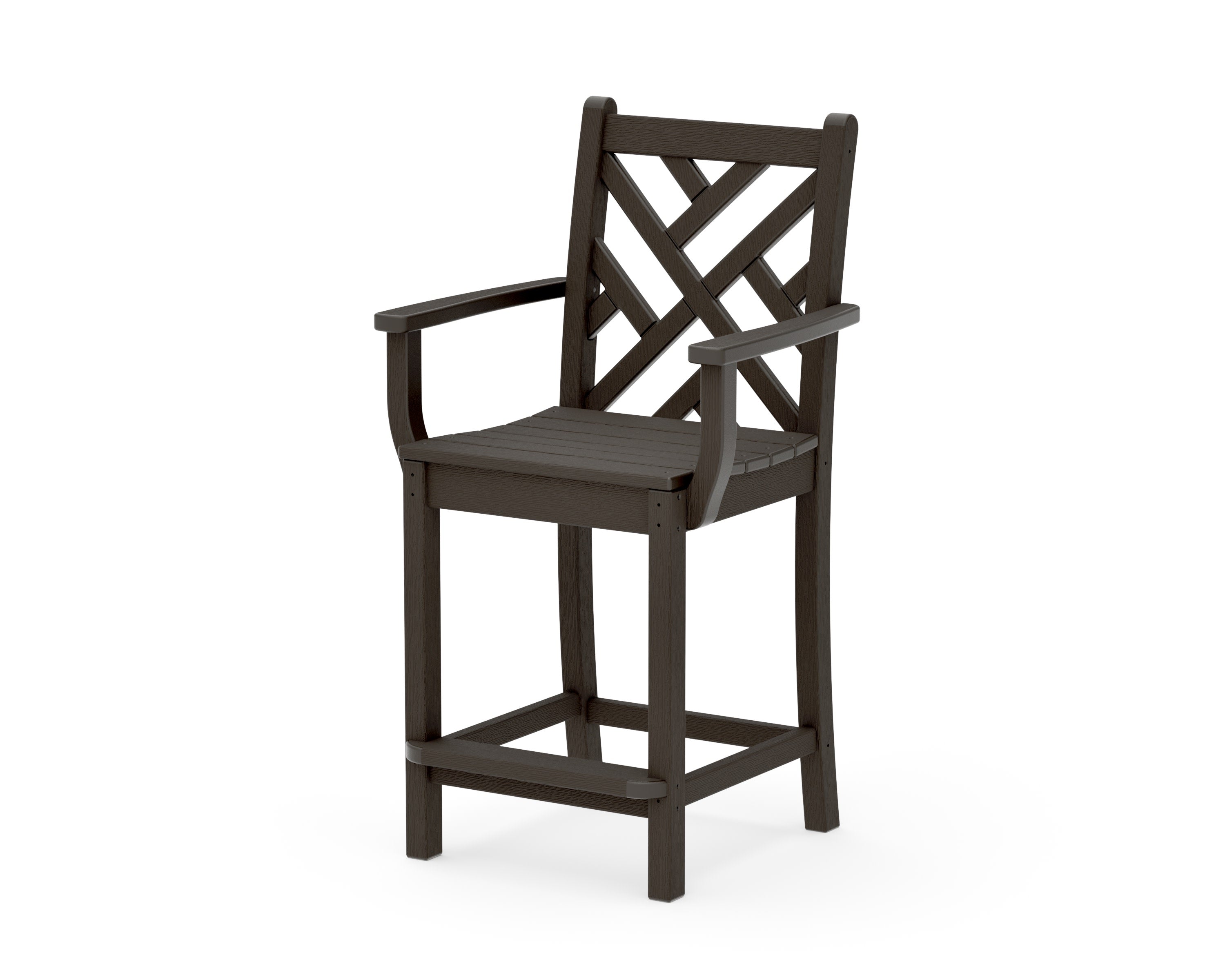 Chippendale Counter Arm Chair in Vintage Coffee