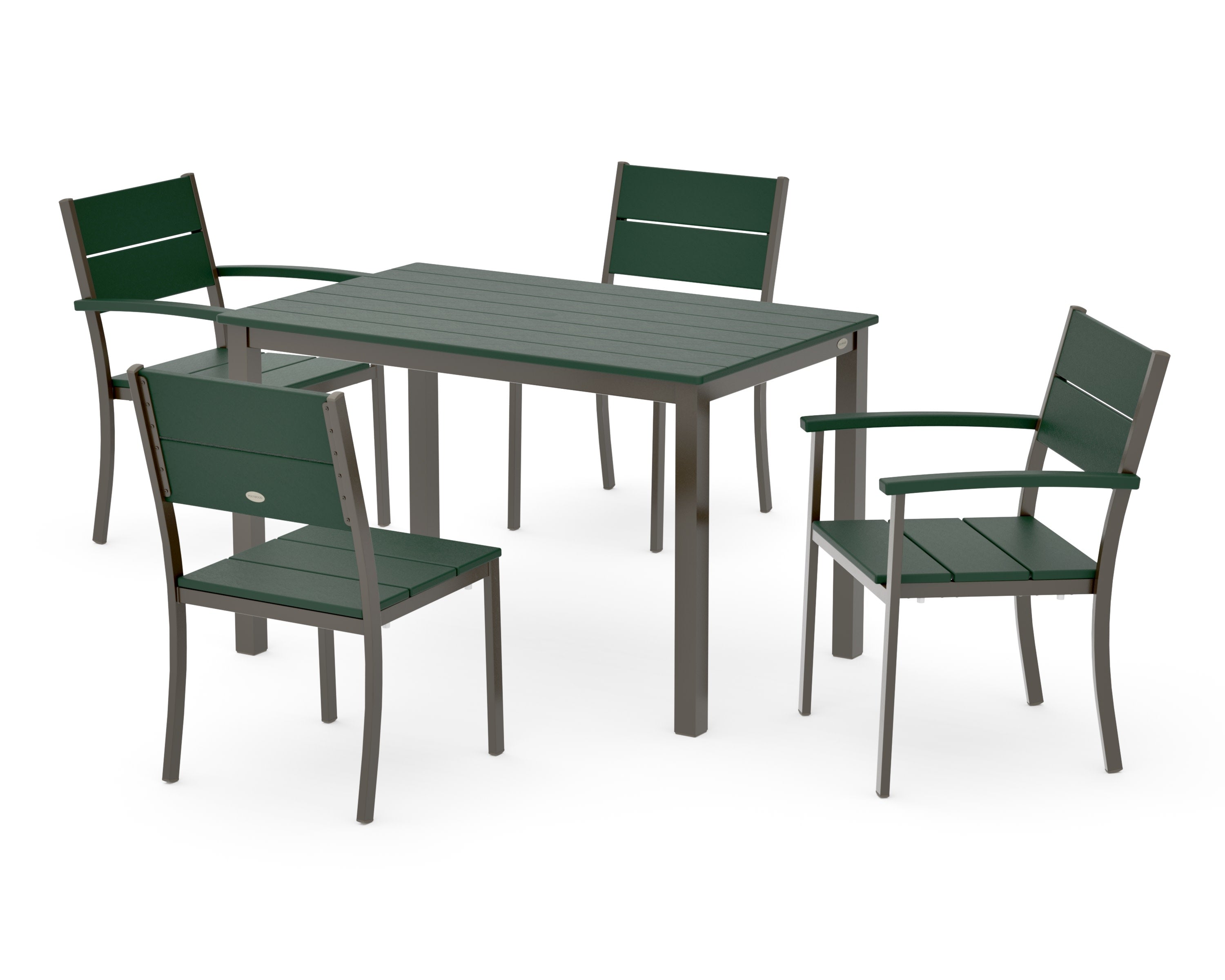 Main Street 5-Piece Dining Set in Bronze / Green