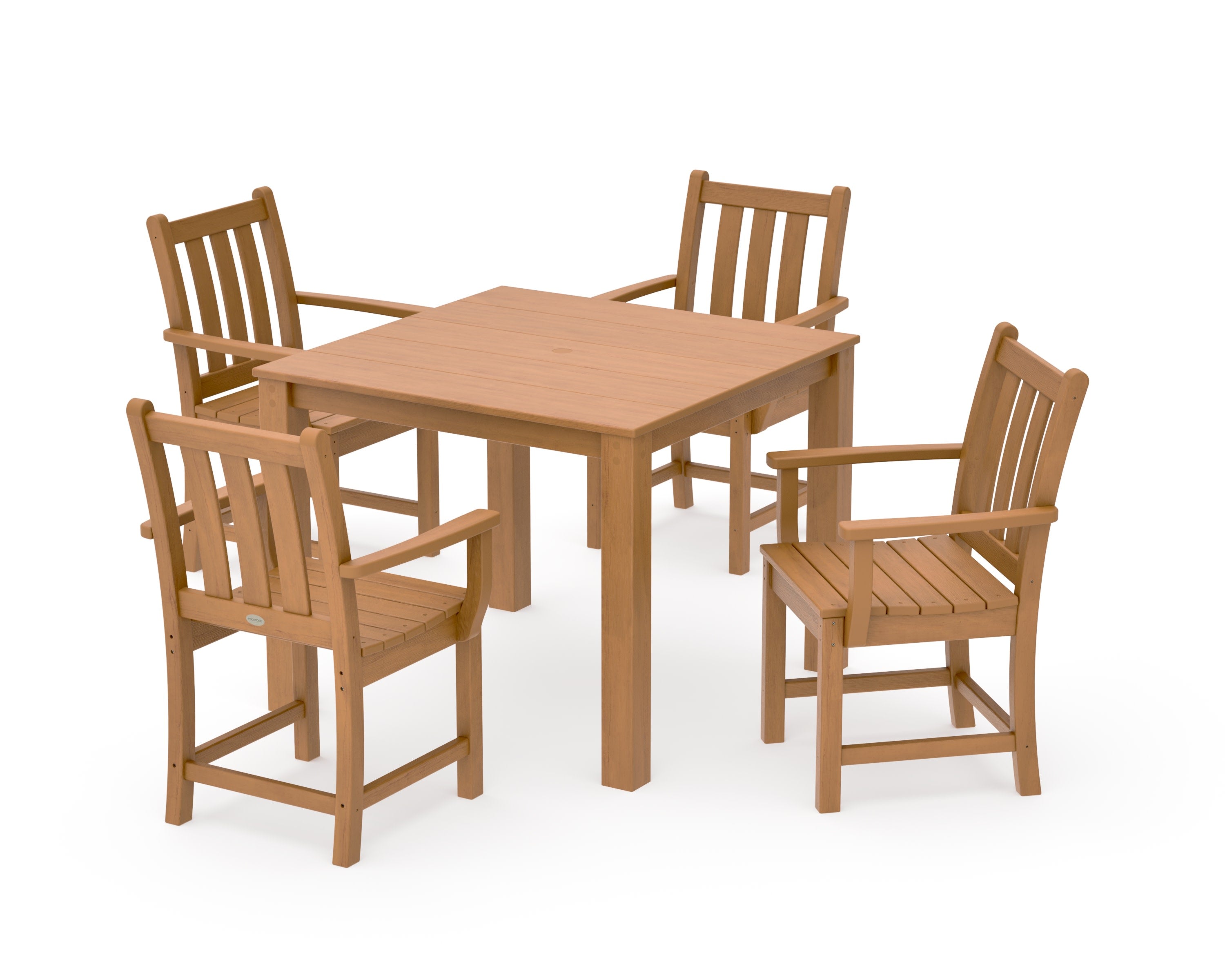 Traditional Garden 5-Piece Parsons Dining Set in Natural