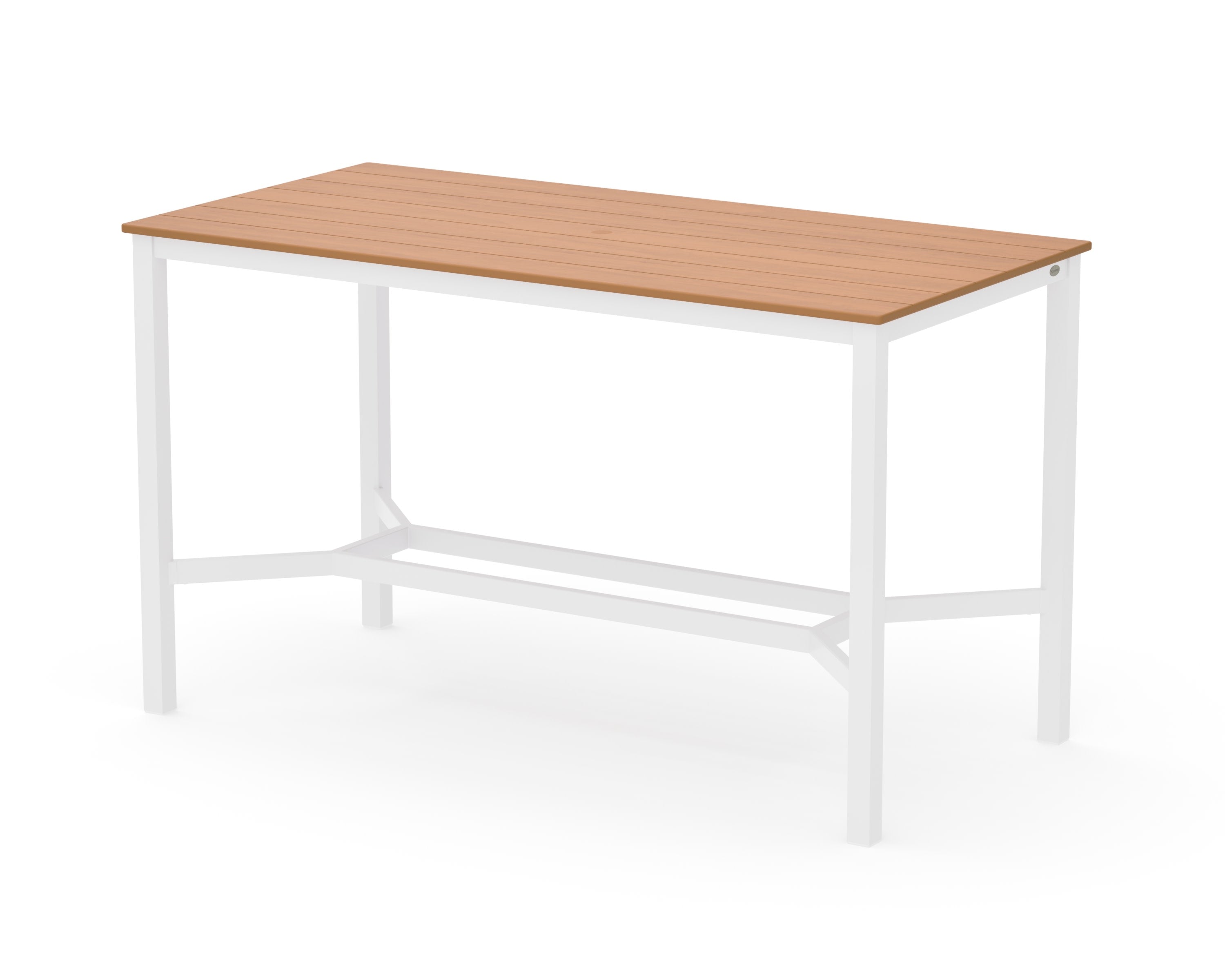 Main Street 36 x 72 Bar Table in White / Natural