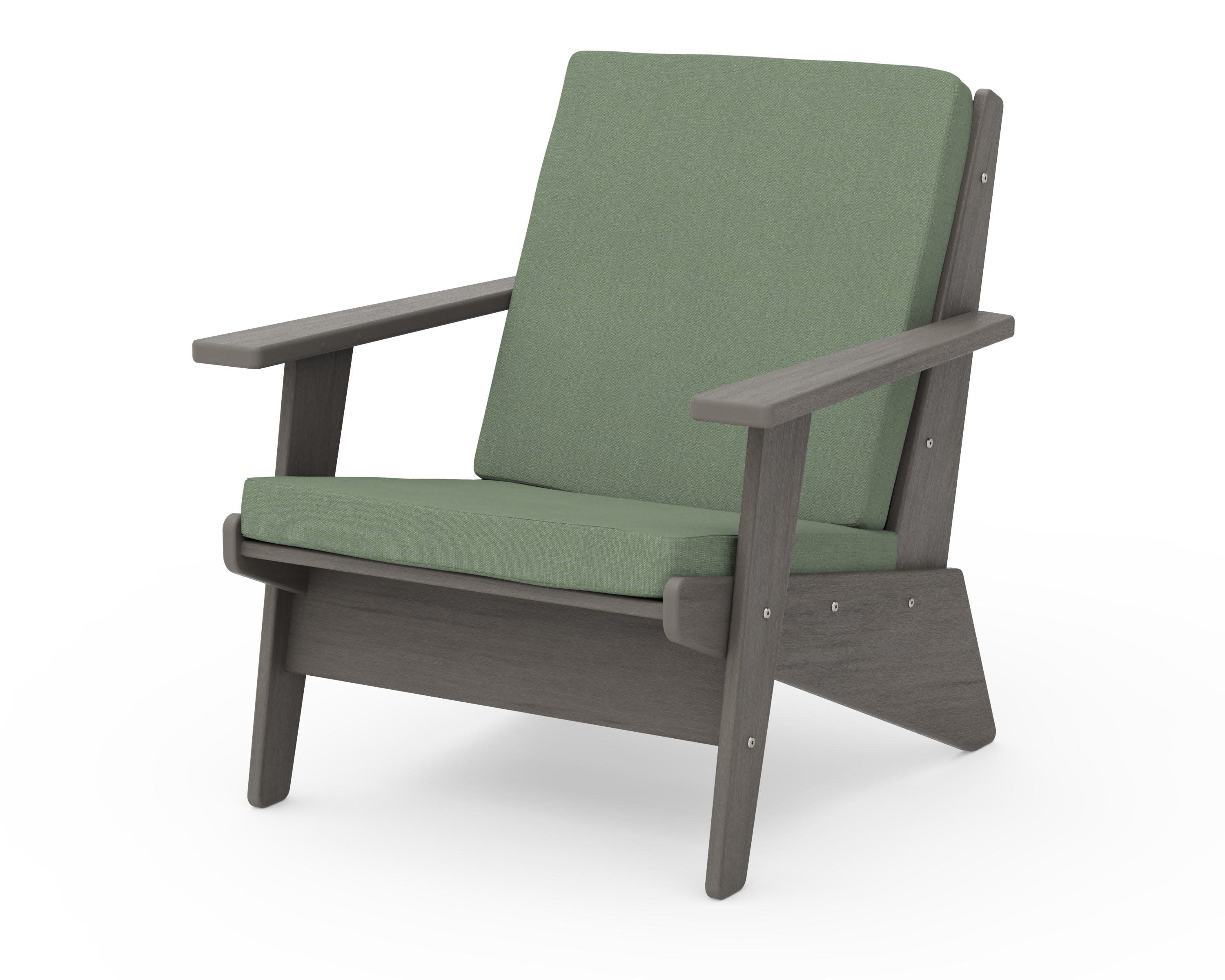 Riviera Modern Lounge Chair in Driftwood / Exhale Rainwashed