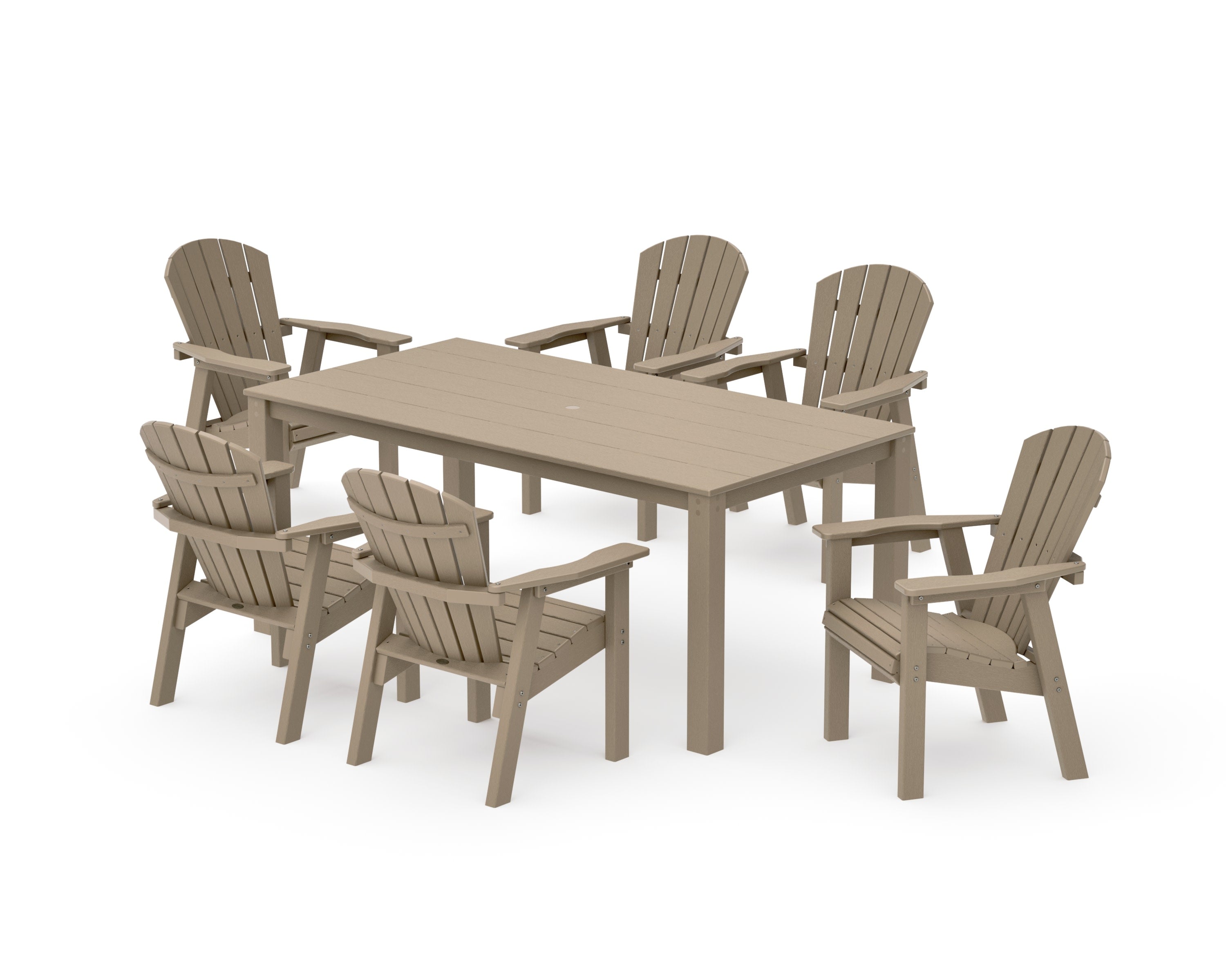 Seashell 7-Piece Parsons Dining Set in Vintage Sahara