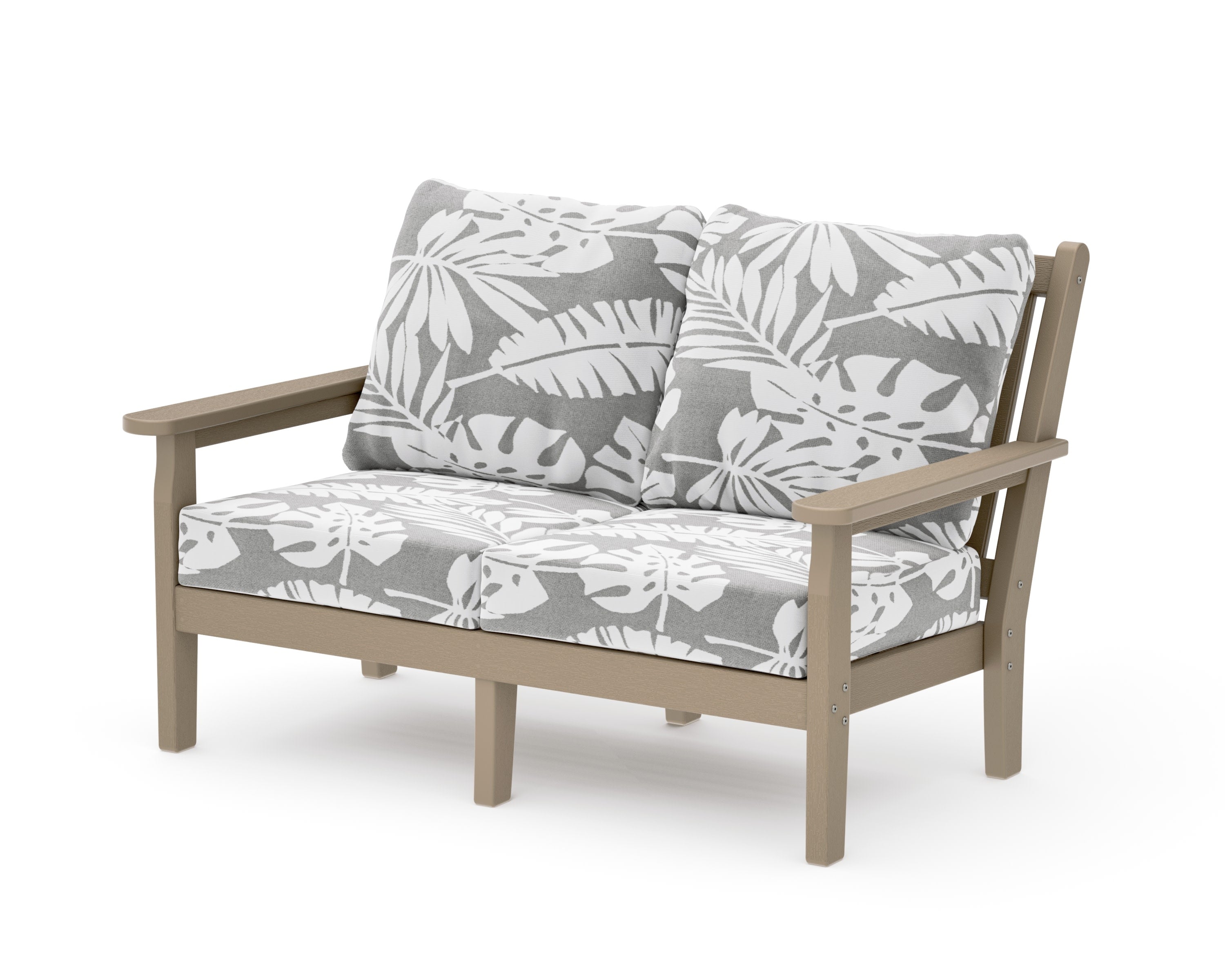 Chippendale Deep Seating Loveseat in Vintage Sahara / Leaf Grey Mist