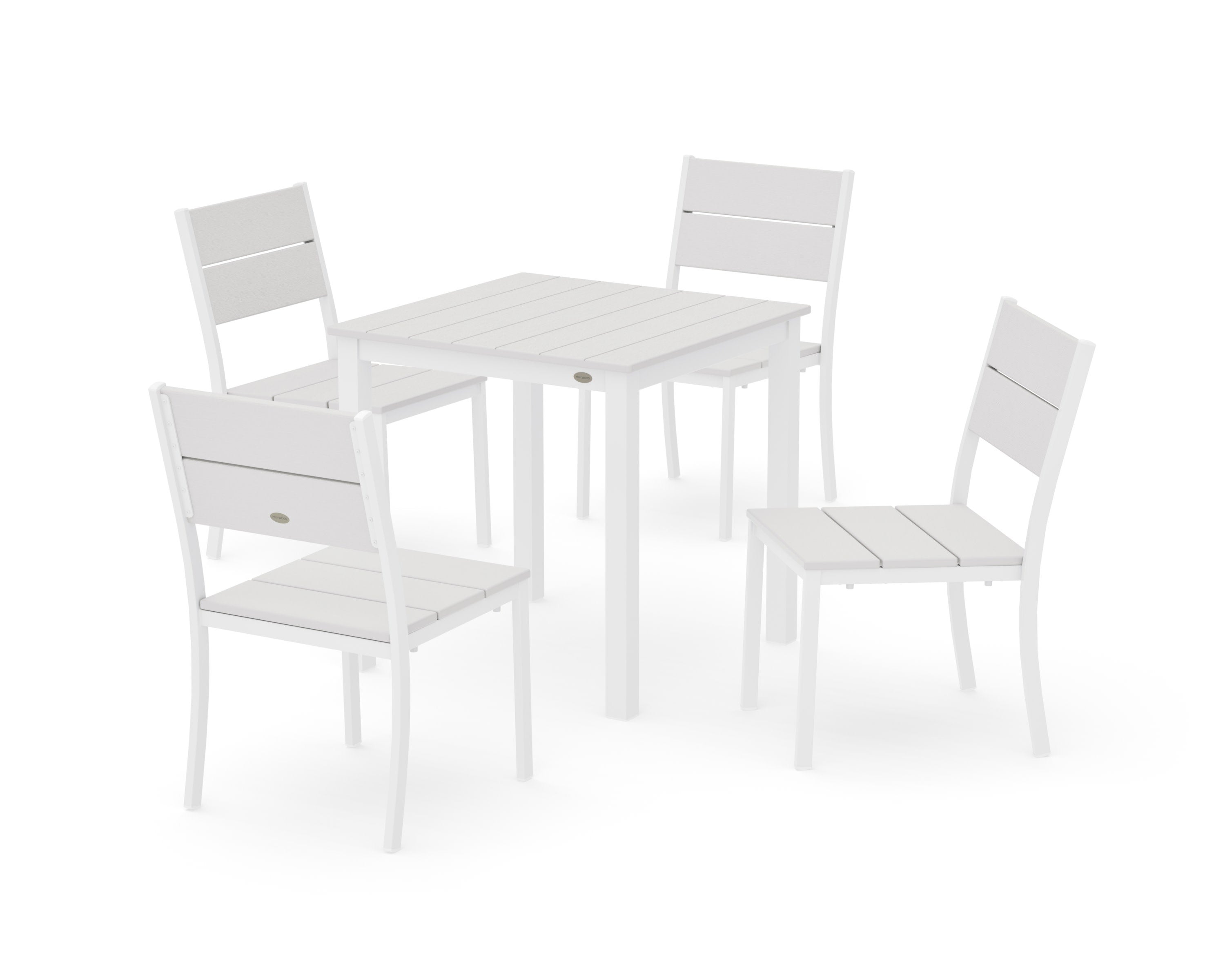 Main Street 5-Piece Square Dining Set- Small in White / Vintage White