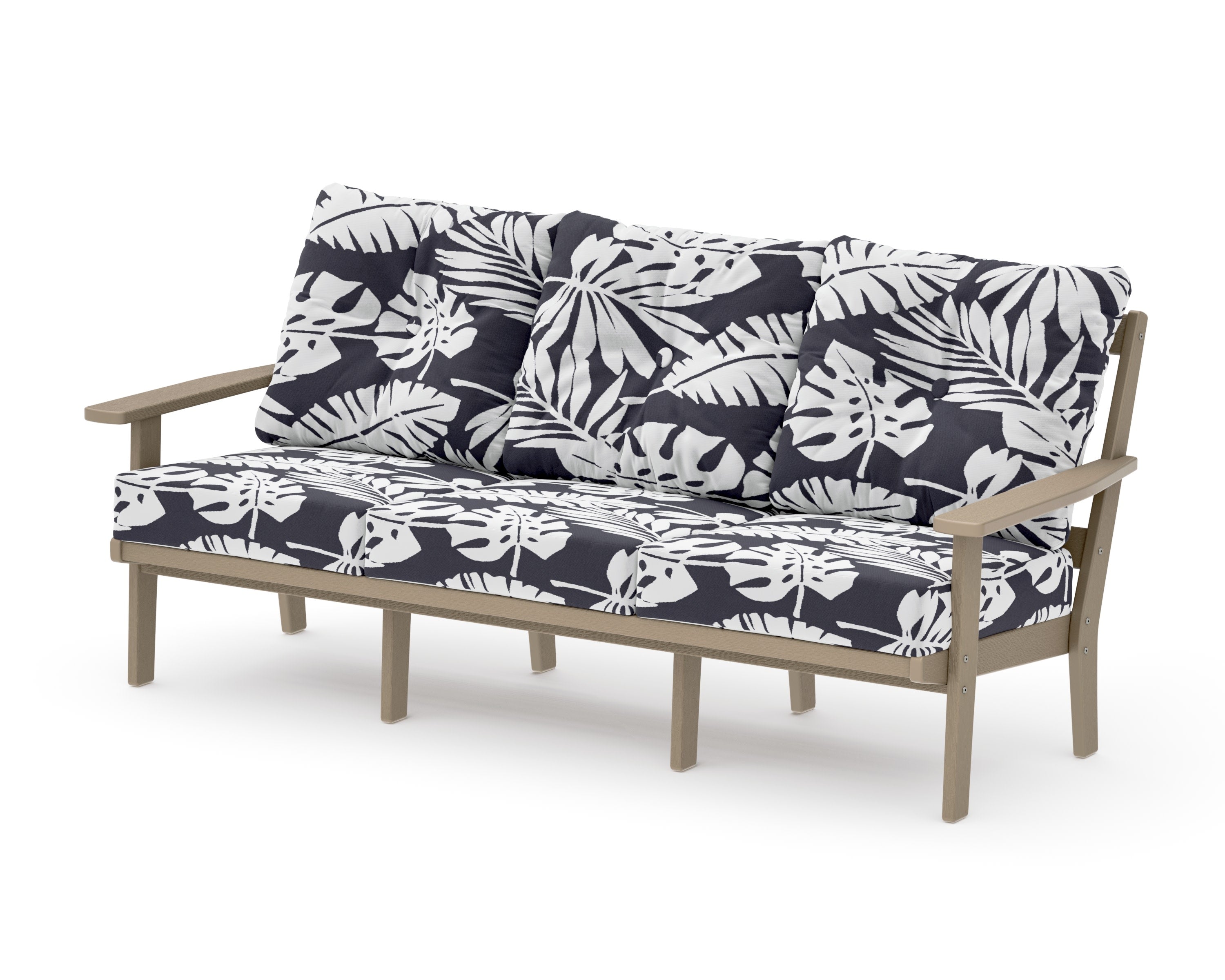 PrairieDeep Seating Sofa in Vintage Sahara / Leaf Navy