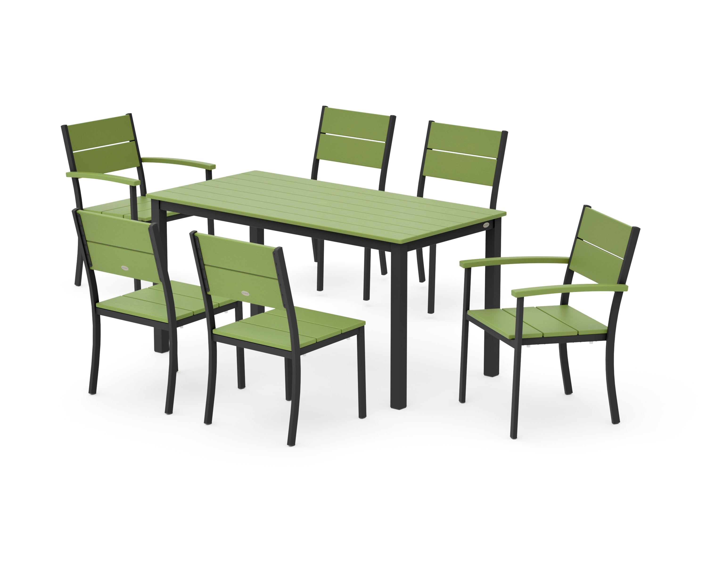 Main Street 7-Piece Dining Set in Black / Lime