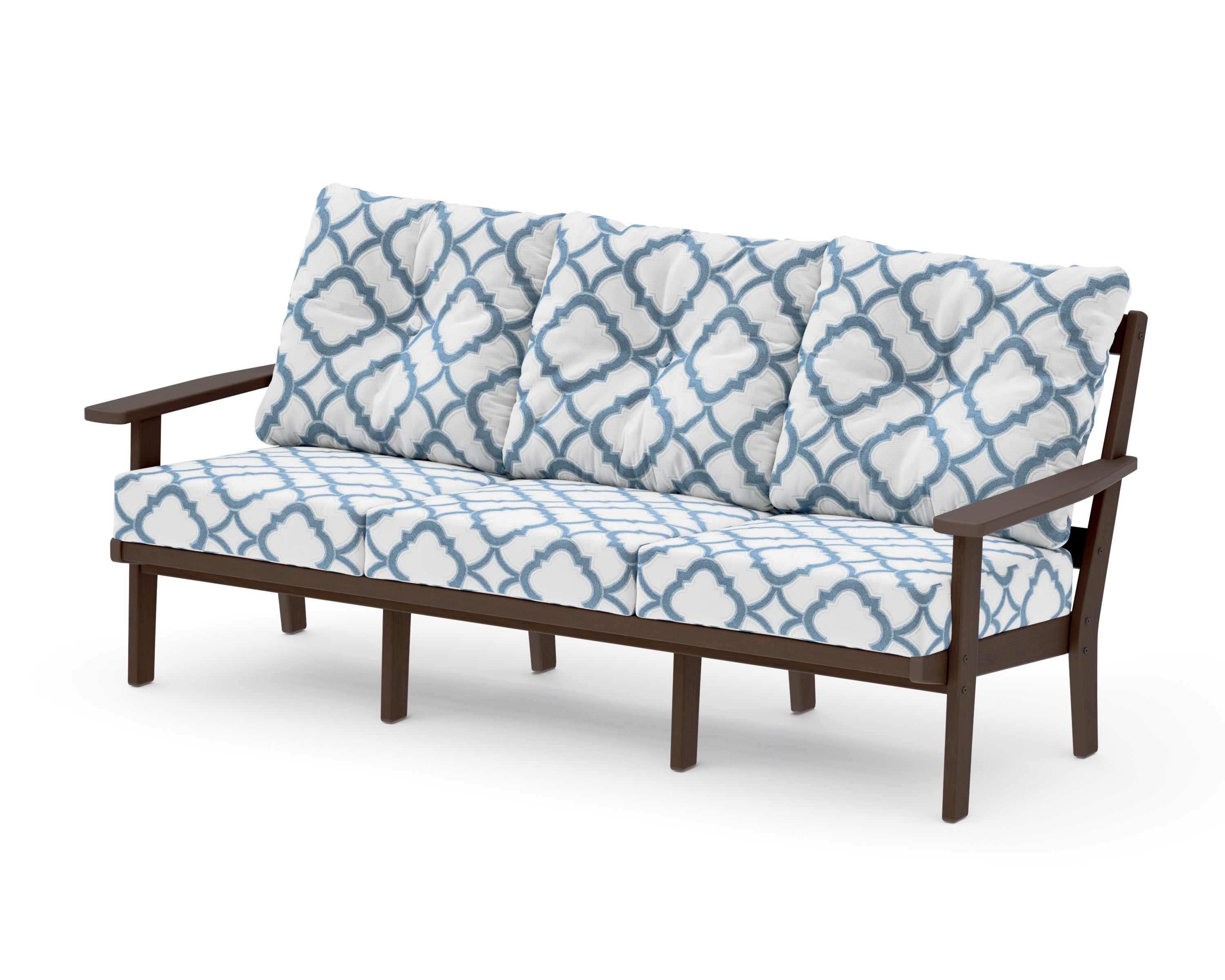 PrairieDeep Seating Sofa in Kona / Trellis Sky Blue