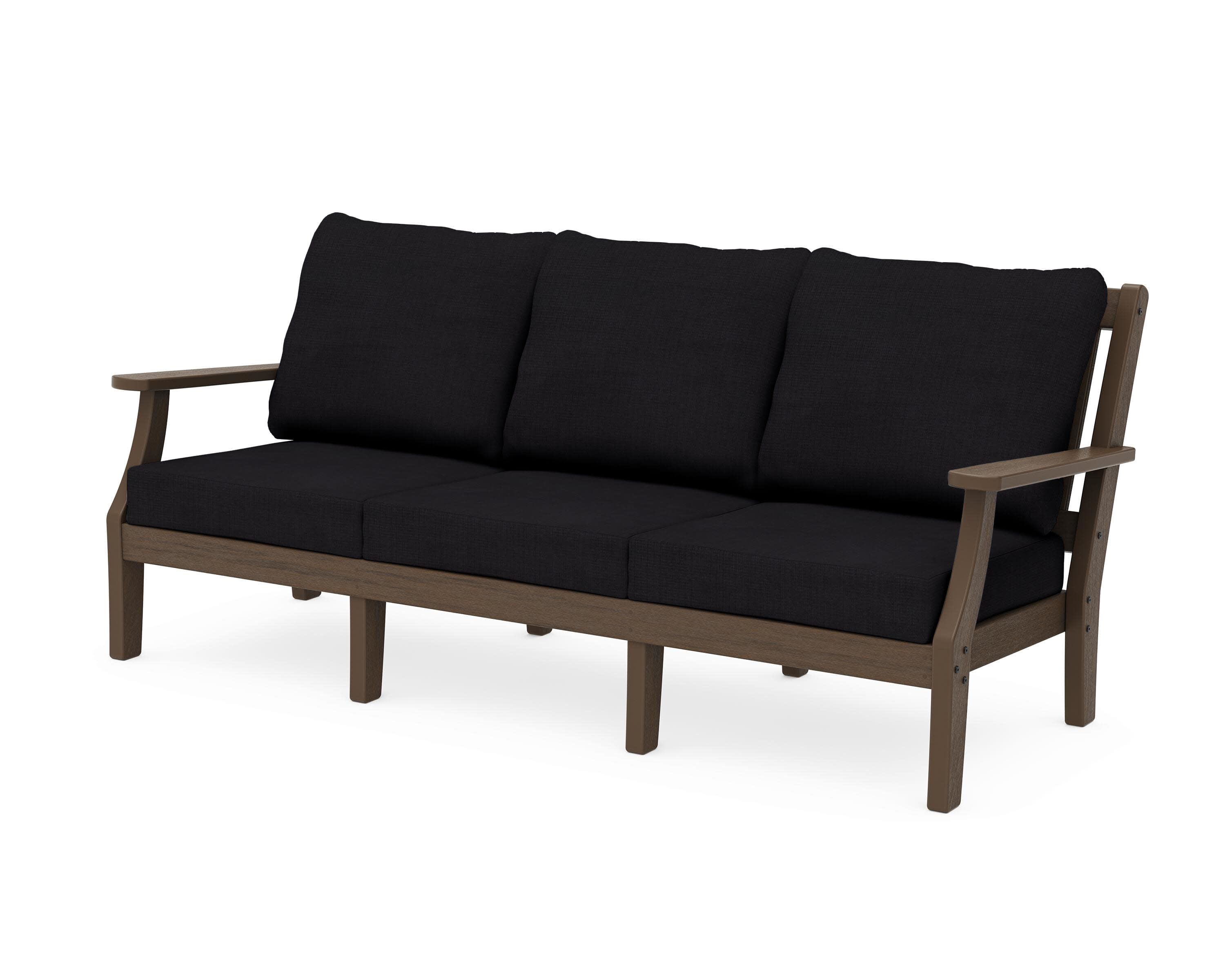 Chinoiserie Deep Seating Sofa in Kona / Midnight Linen