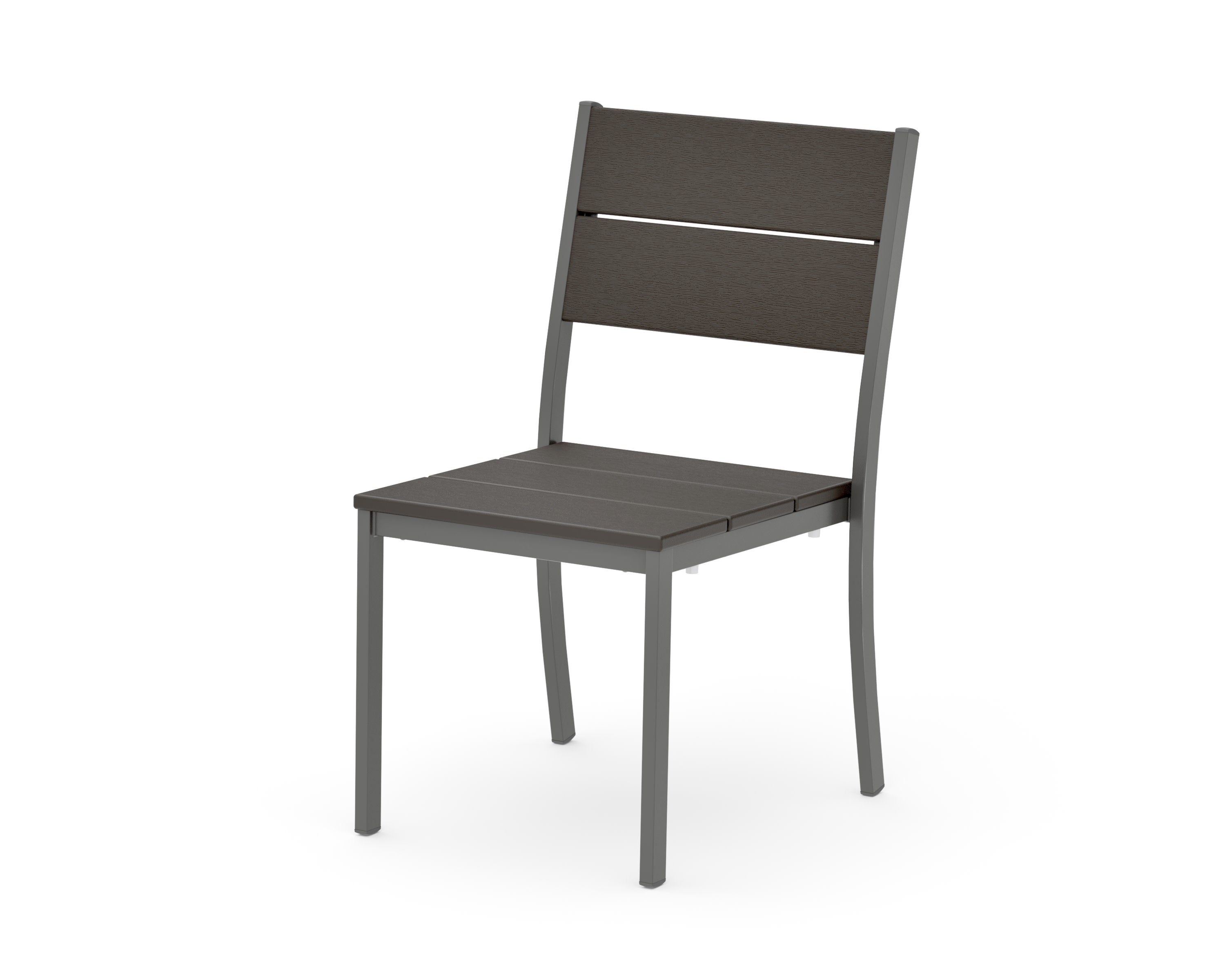 Main Street Stacking Dining Side Chair in Charcoal / Vintage Coffee