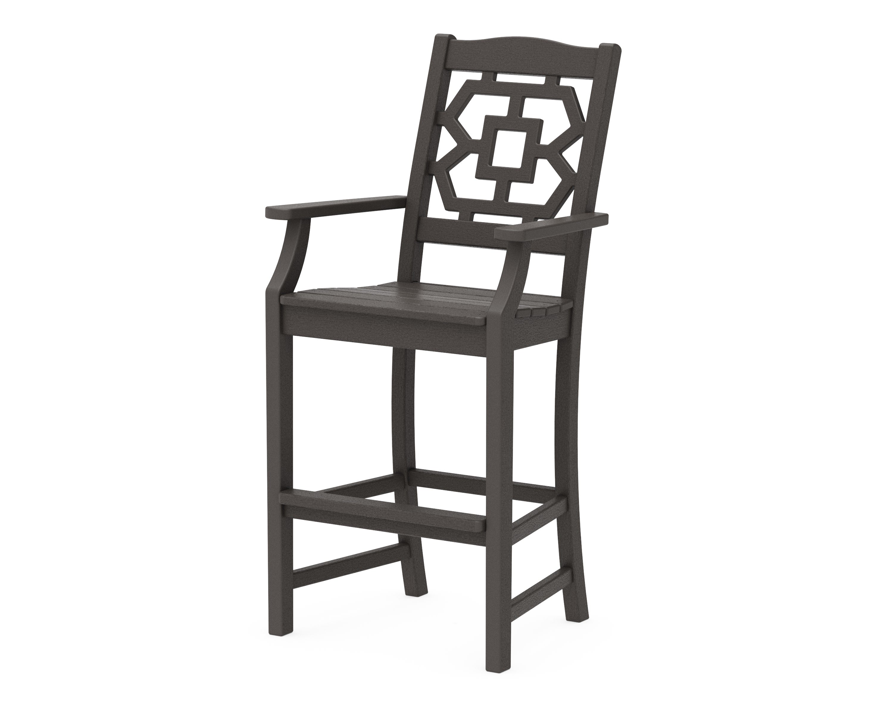 Chinoiserie Bar Arm Chair in Vintage Coffee