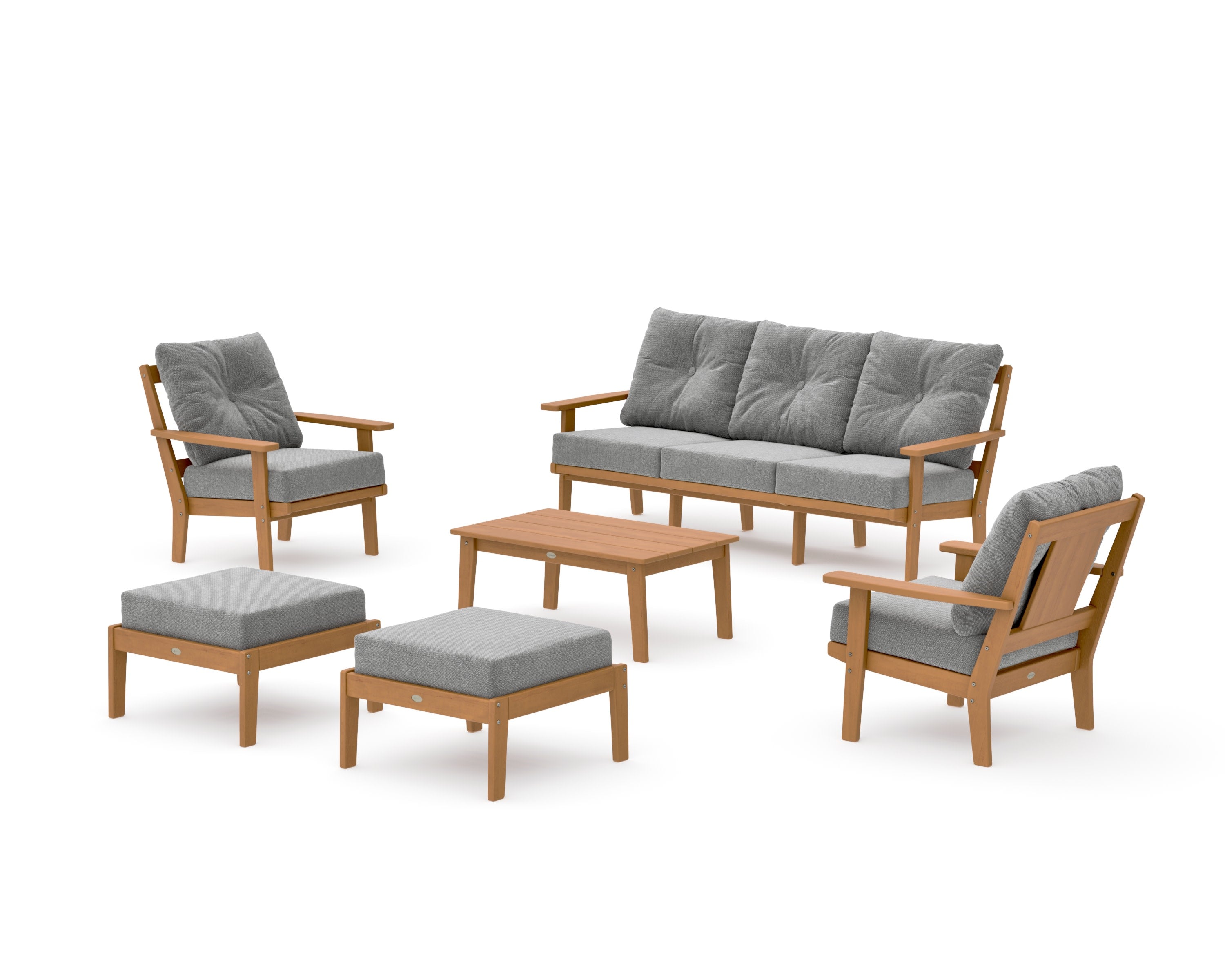 Prairie 6-Piece Lounge Sofa Set in Natural / Grey Mist