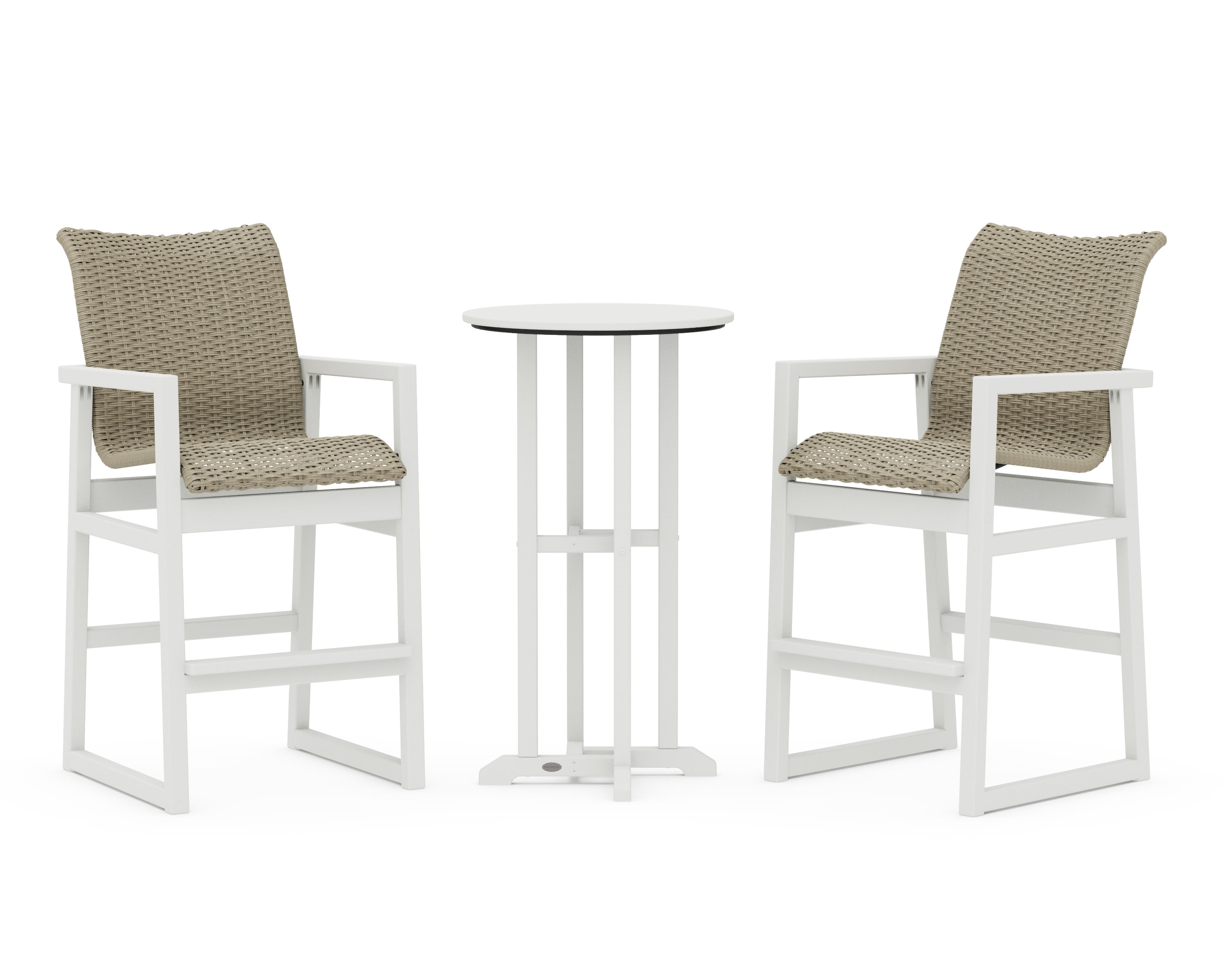 EDGE Woven 3-Piece Farmhouse Bar Set in White / Dune Grass