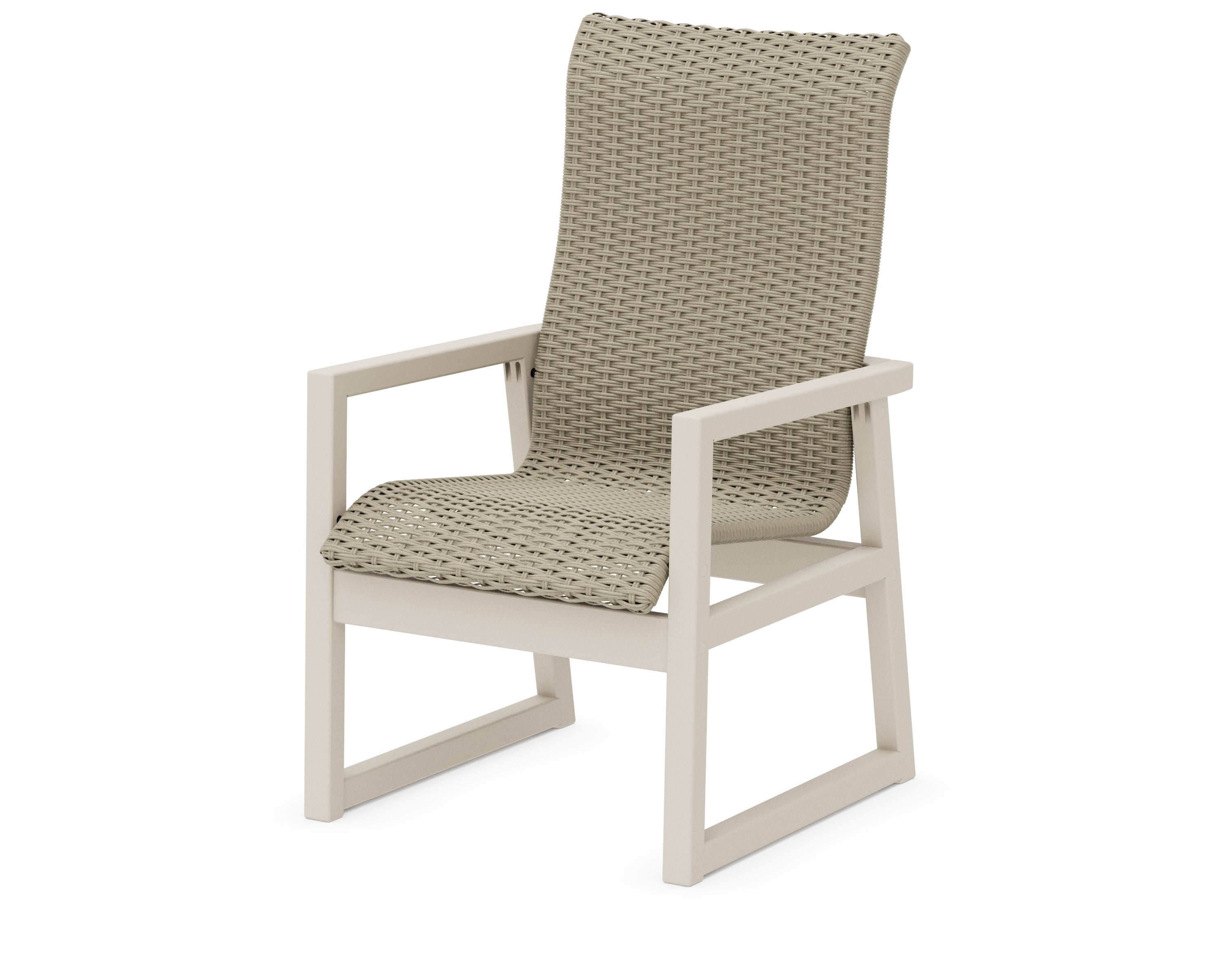 EDGE Woven High-Back Dining Arm Chair in Sand / Dune Grass