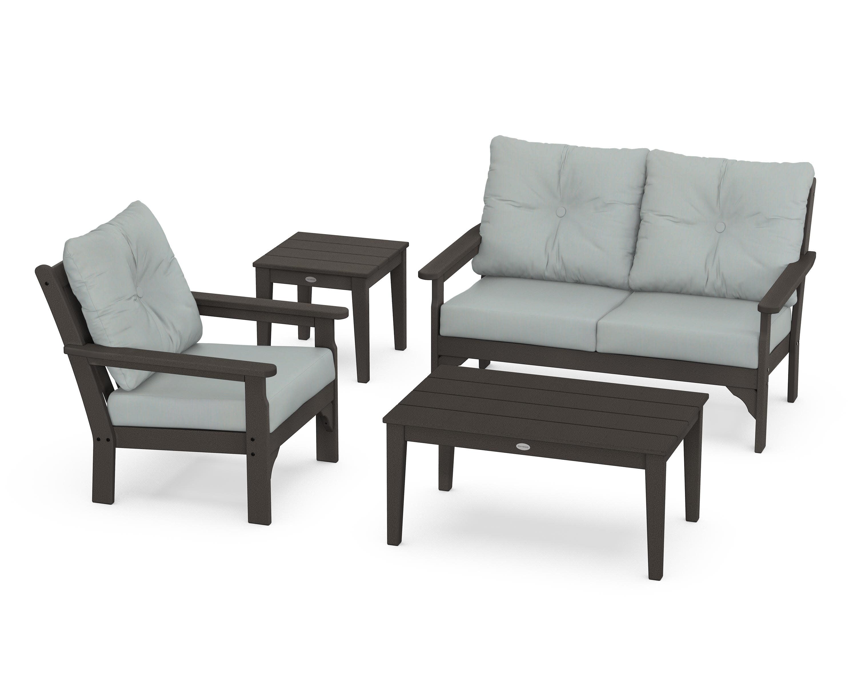 Vineyard 4-Piece Deep Seating Set in Vintage Coffee / Spa