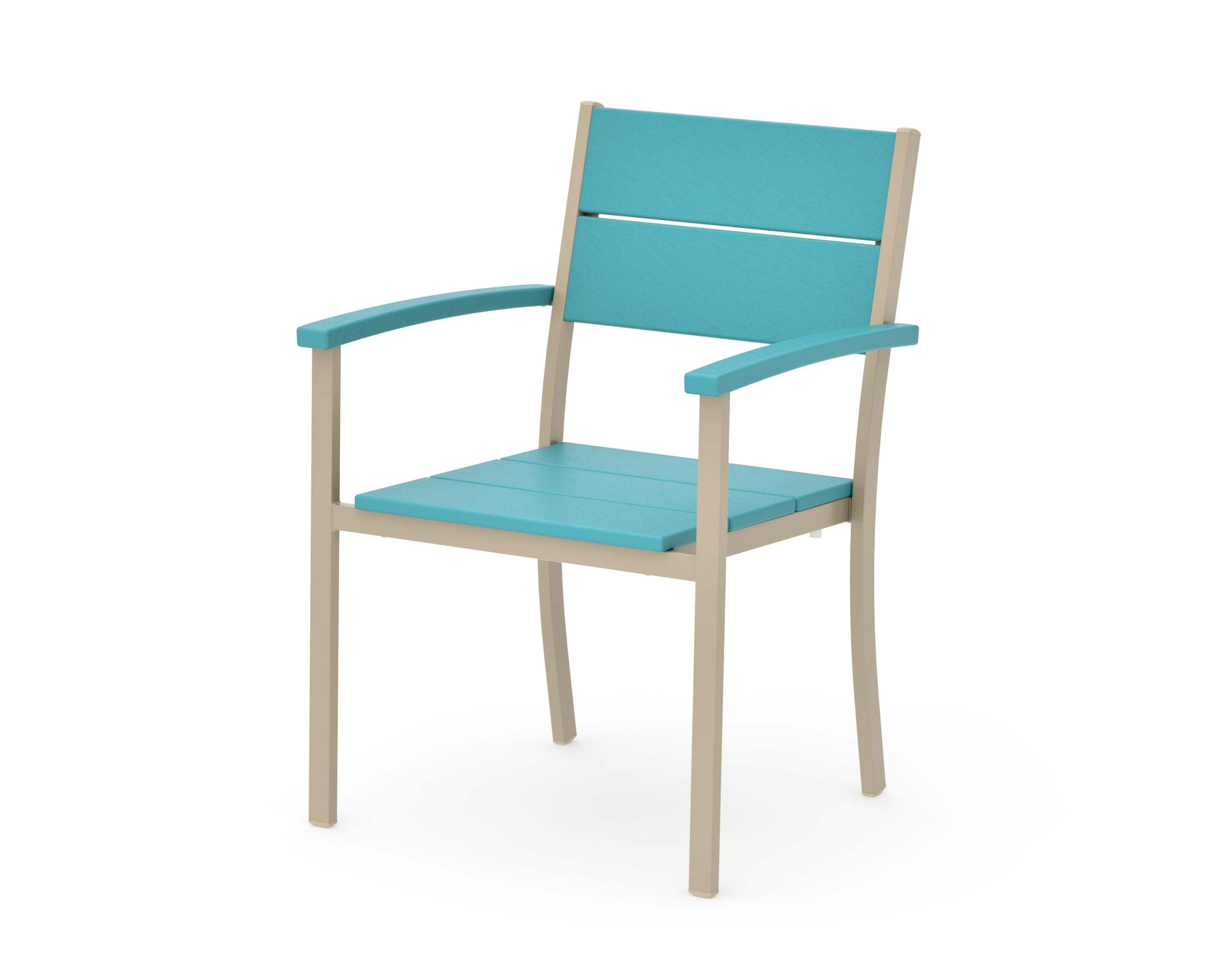 Main Street Stacking Dining Arm Chair in Sand / Aruba