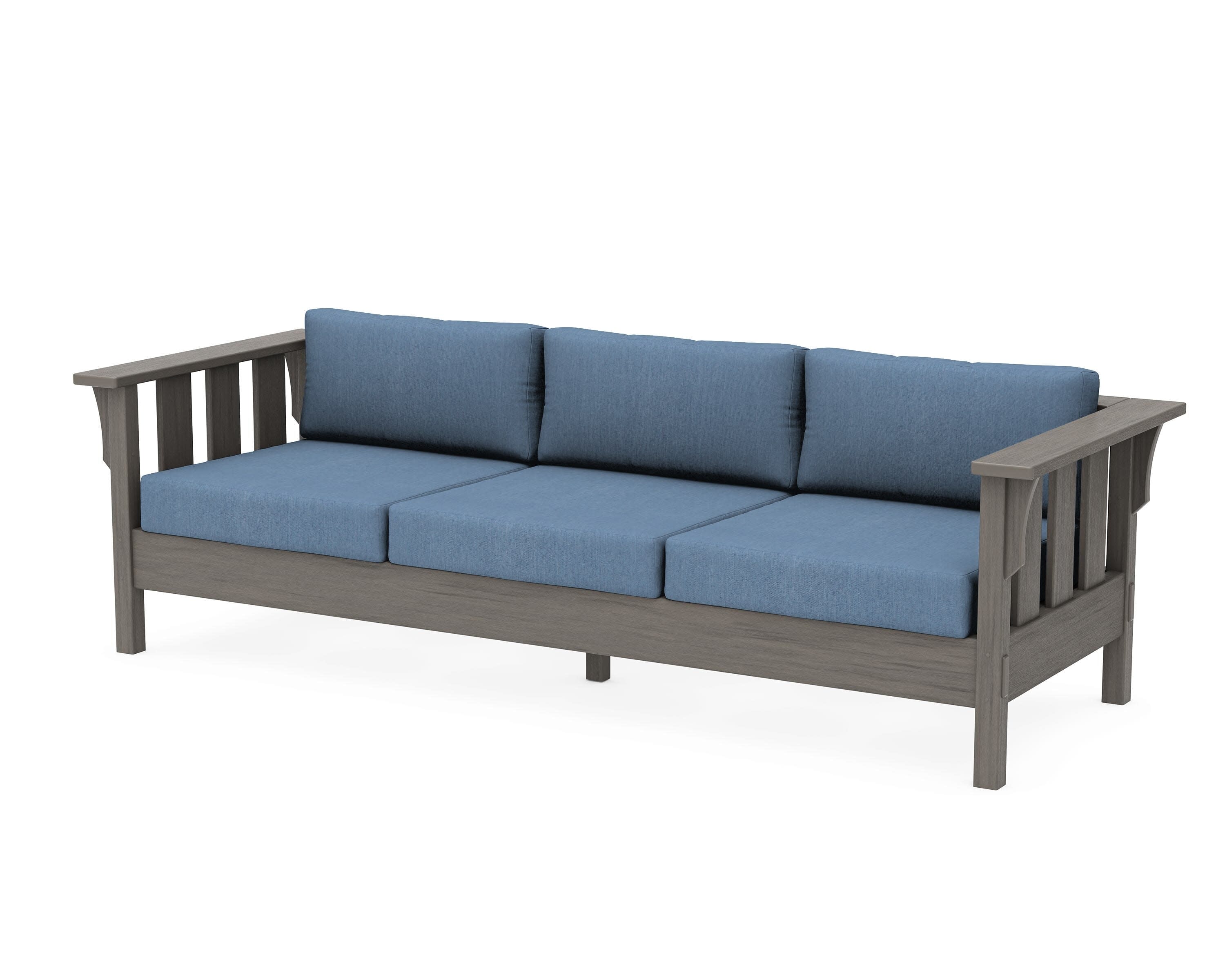 Acadia Deep Seating Sofa in Driftwood / Sky Blue