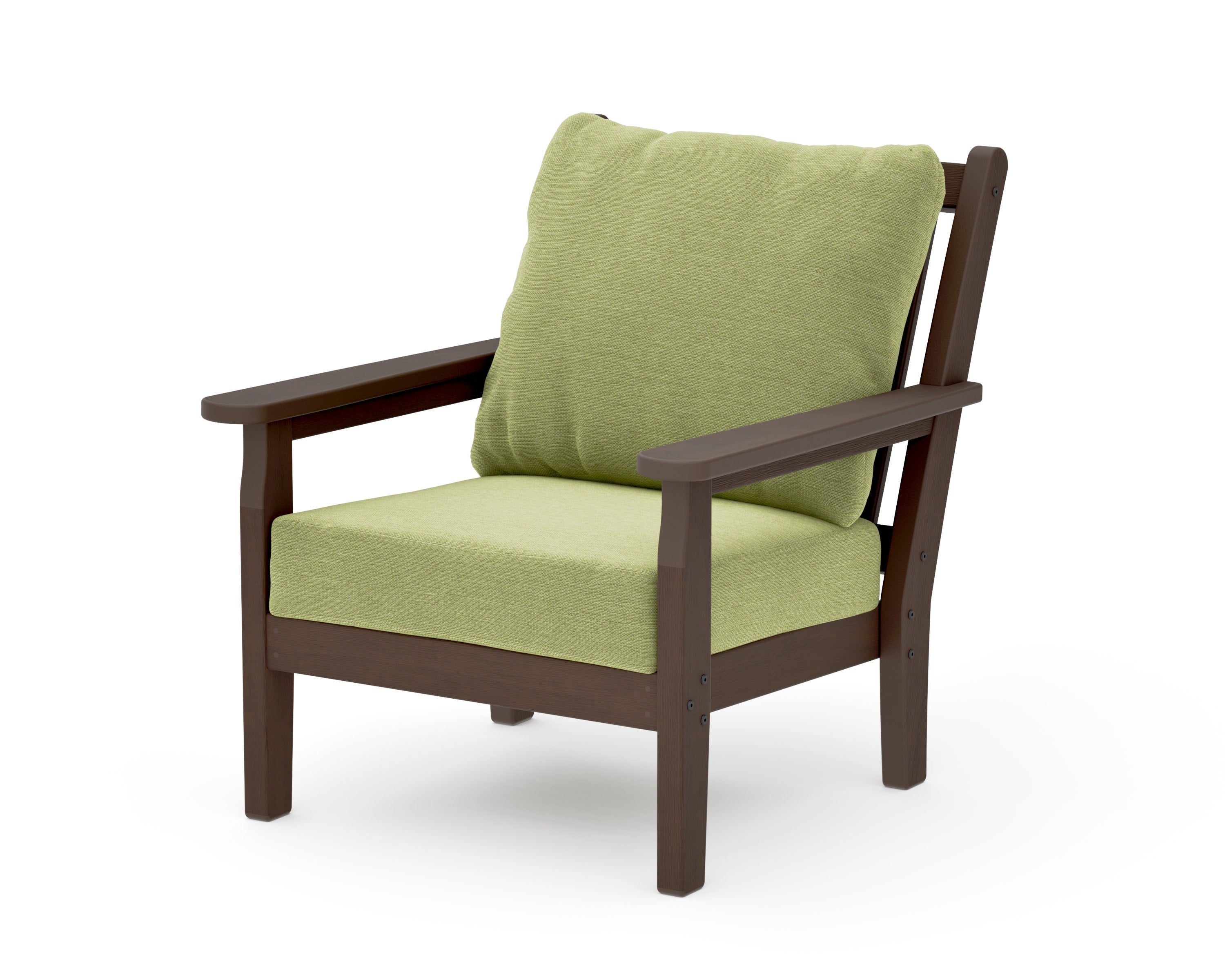 Chippendale Deep Seating Chair in Kona / Chartreuse Boucle