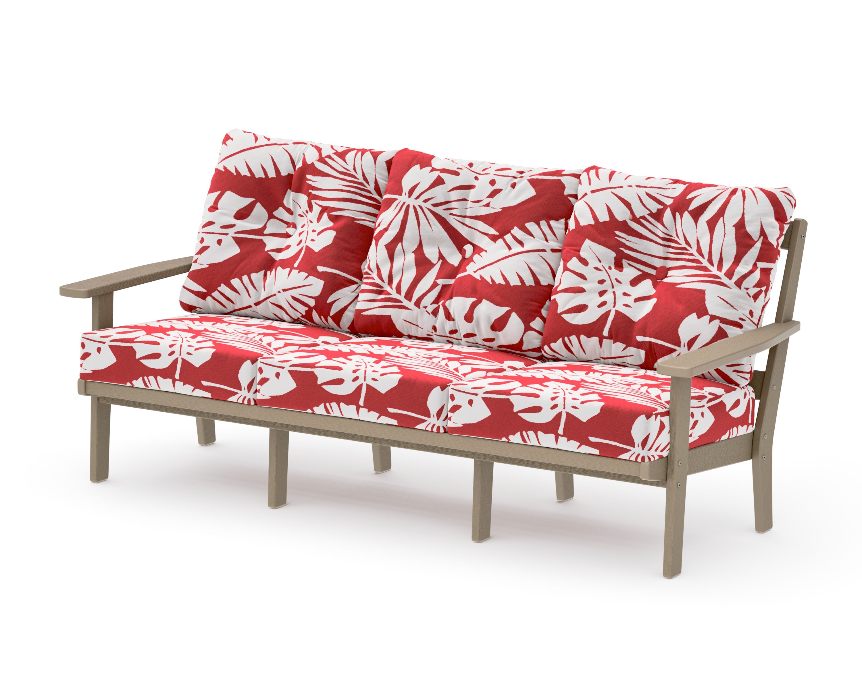 PrairieDeep Seating Sofa in Vintage Sahara / Leaf Crimson