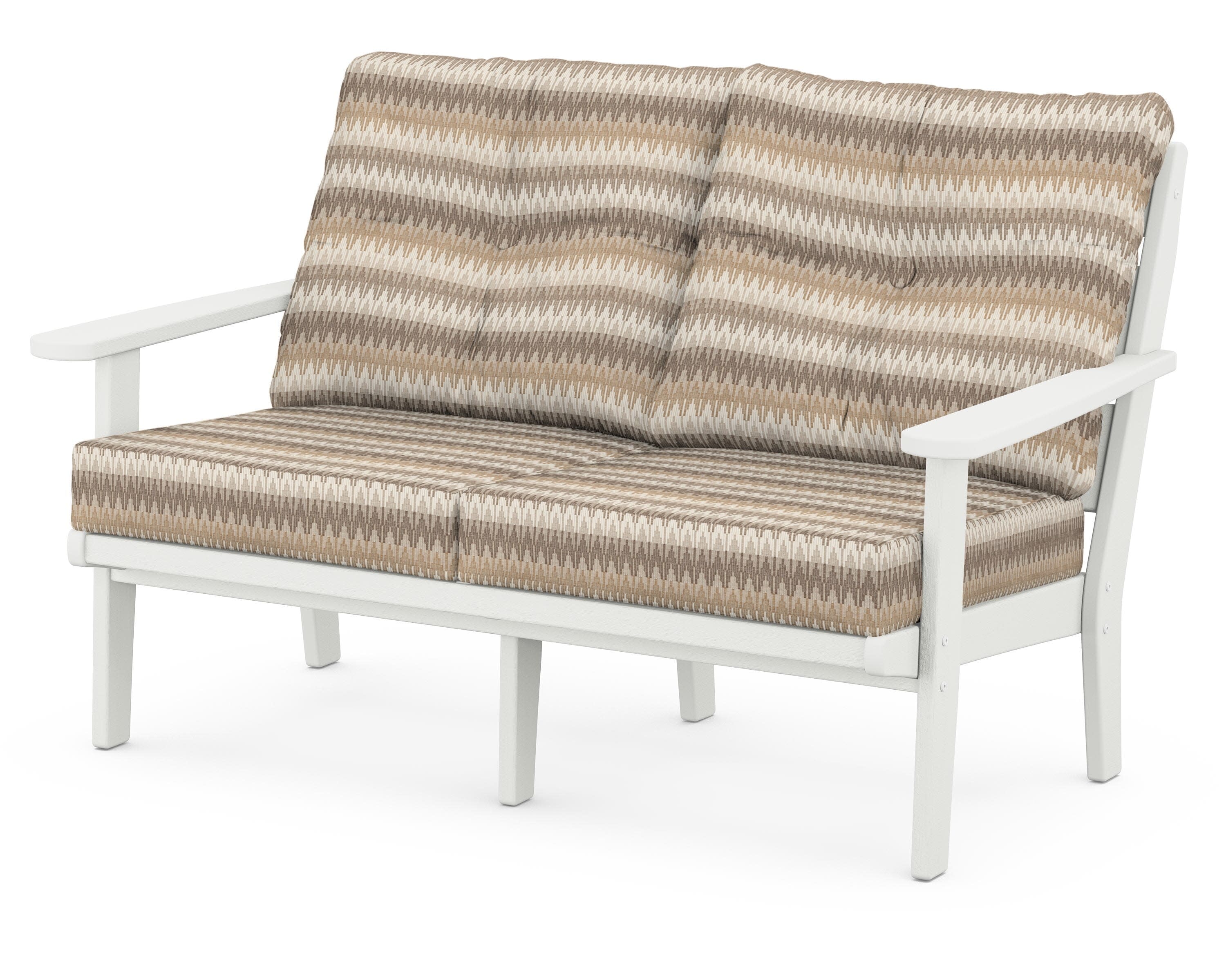 Lakeside Deep Seating Loveseat in Vintage White / Valley Dune