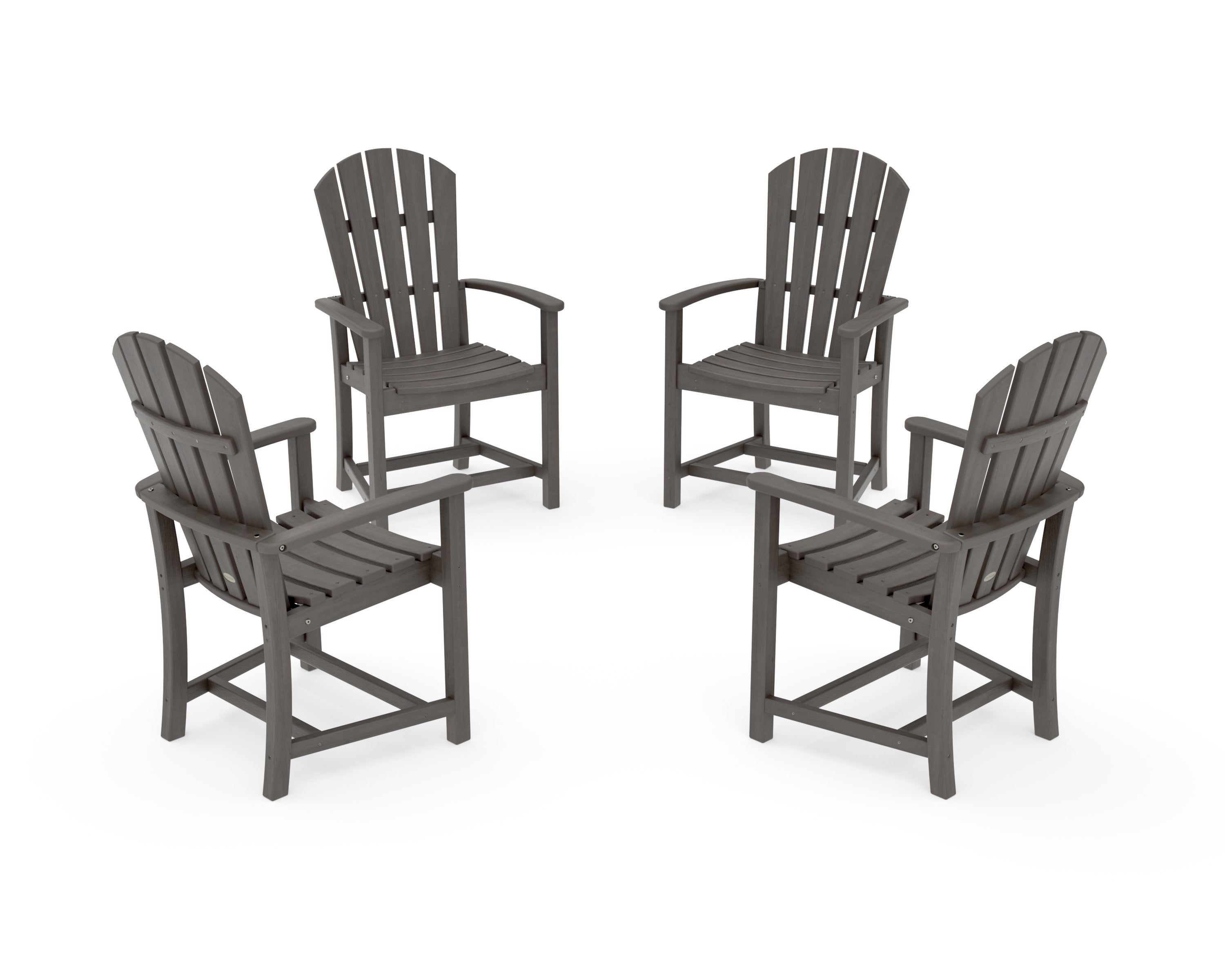 Palm Coast 4-Piece Upright Adirondack Conversation Set in Driftwood