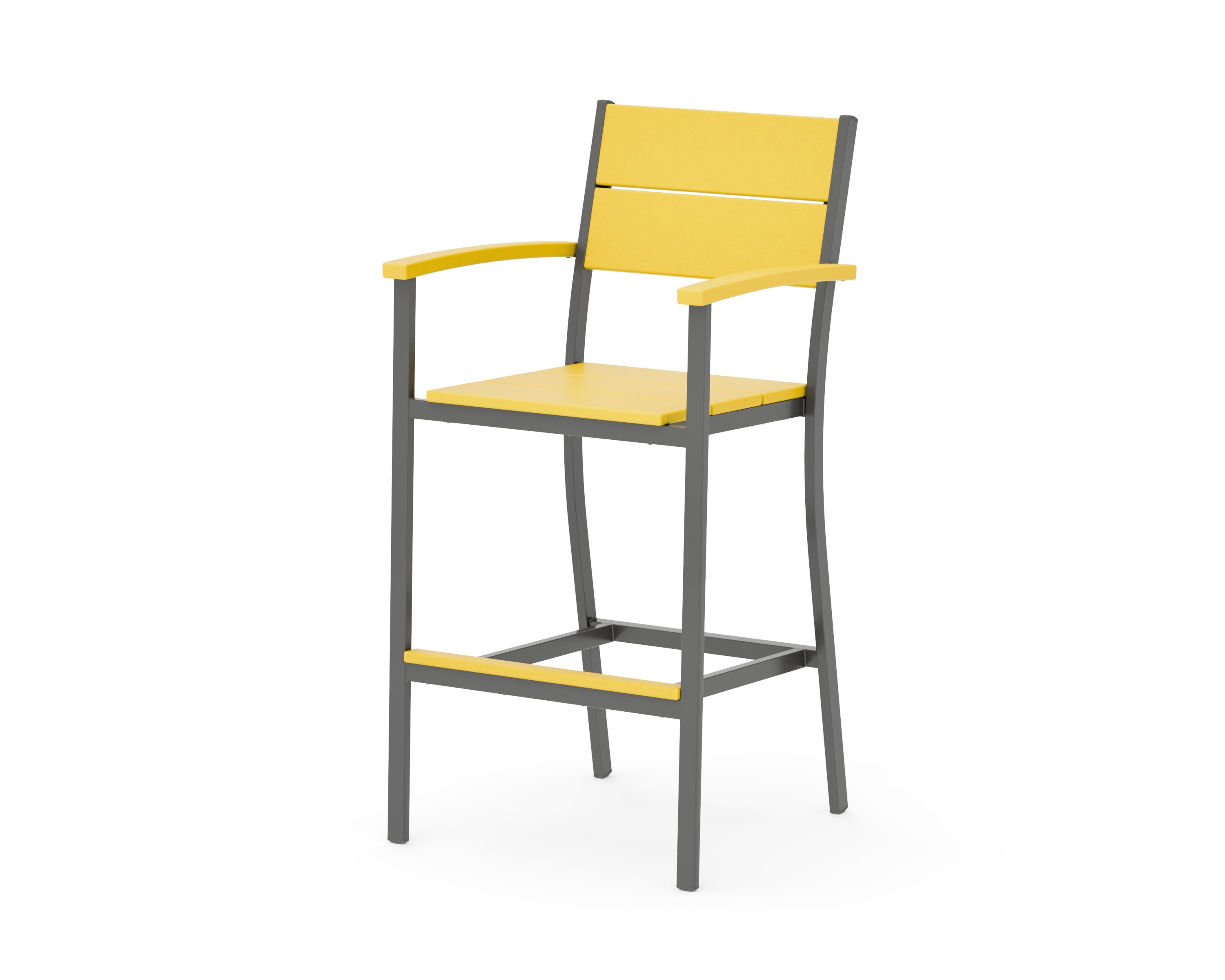 Main Street Bar Arm Chair in Charcoal / Lemon