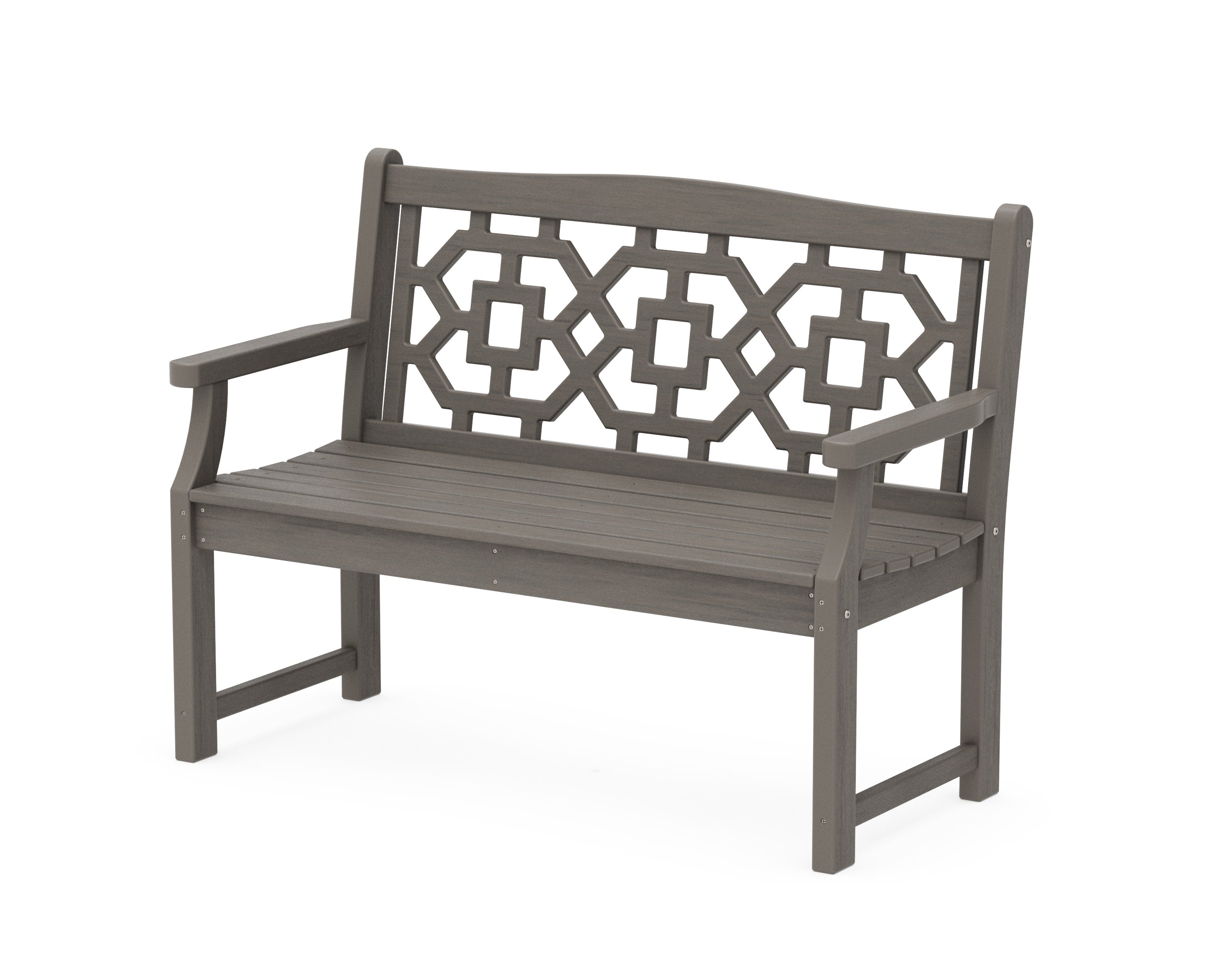 Chinoiserie 48" Garden Bench in Driftwood